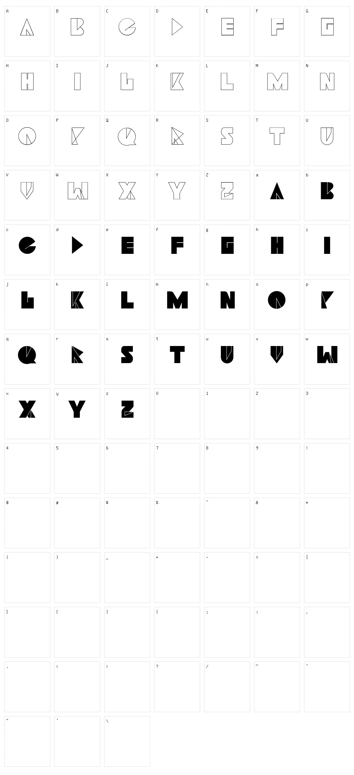 Navia Type Character Set