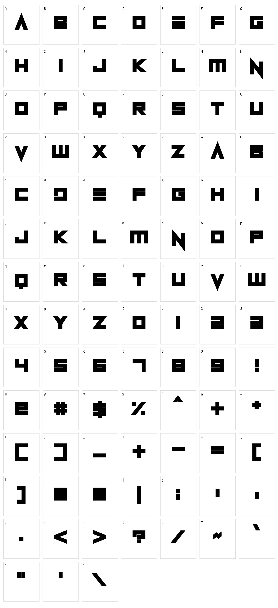 Never Surrender Character Set