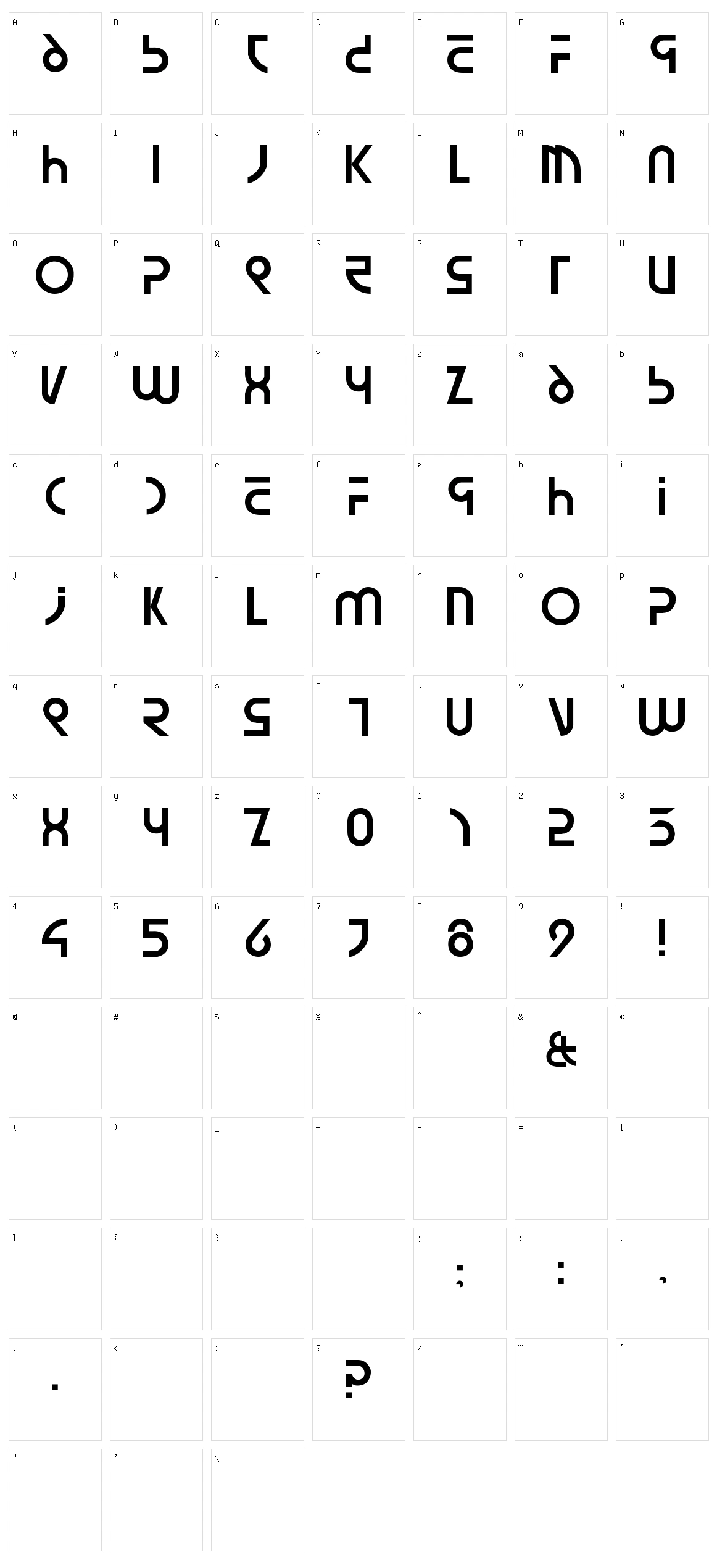 Newsiren Character Set