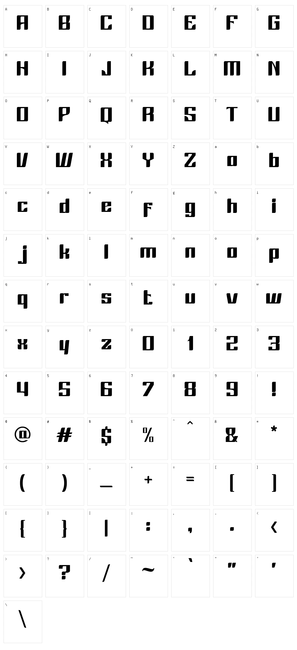 Nexhope Character Set