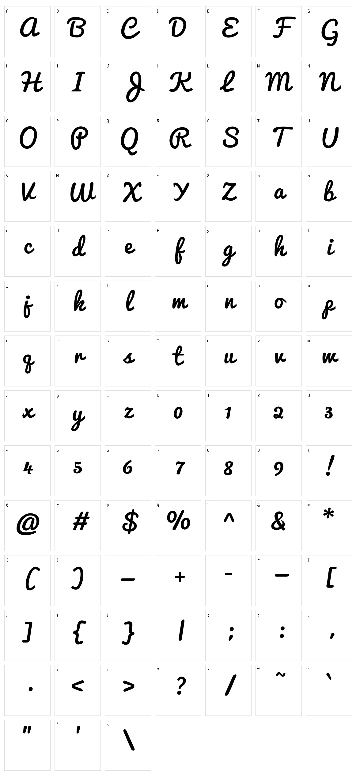 Pacifico Character Set