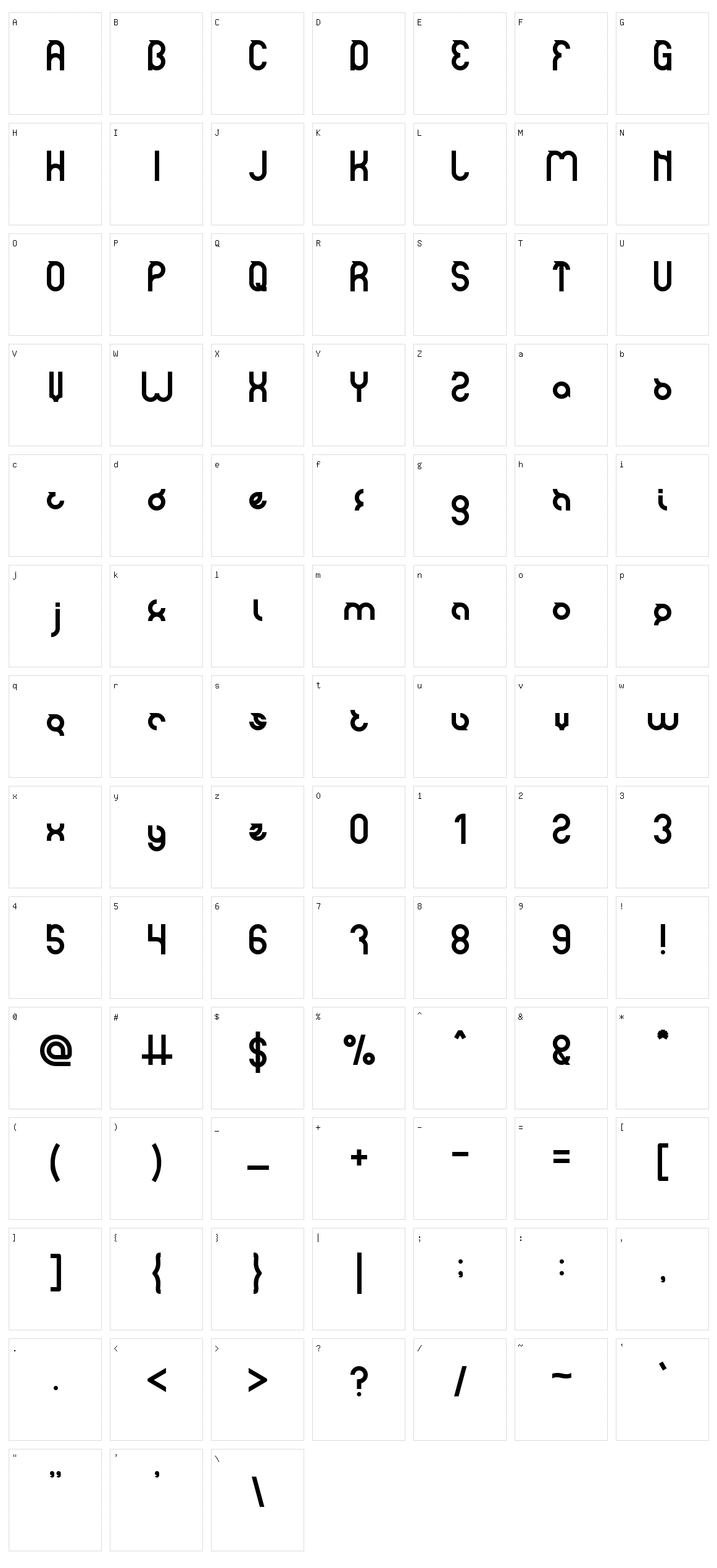 Noakatz Character Set