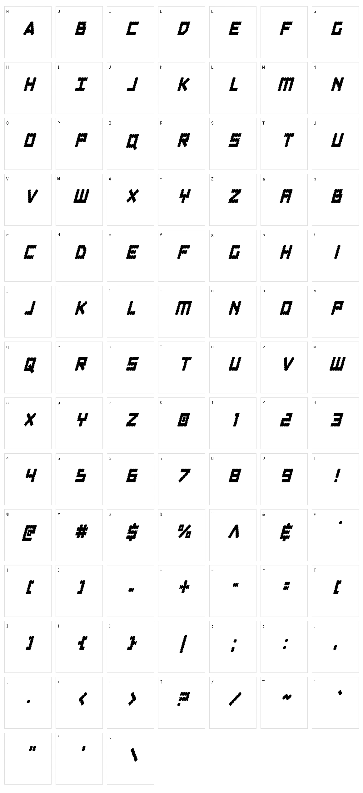 Obsidian Blade Character Set