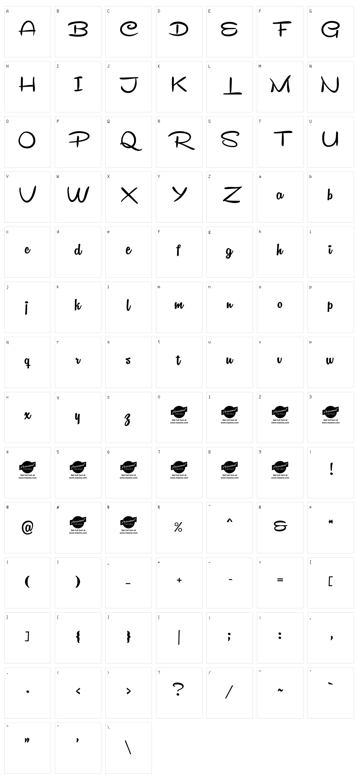Remachine Script Character Set