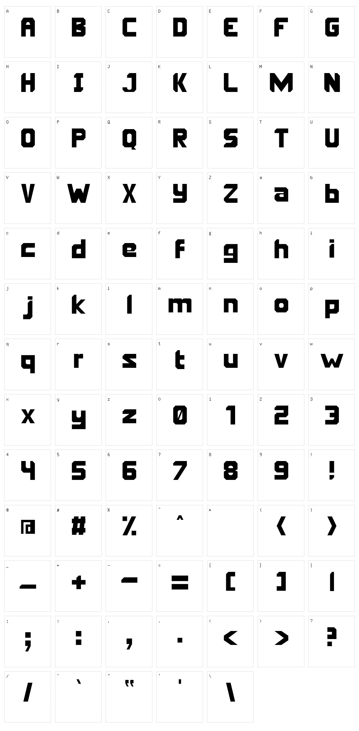 Oriema Character Set