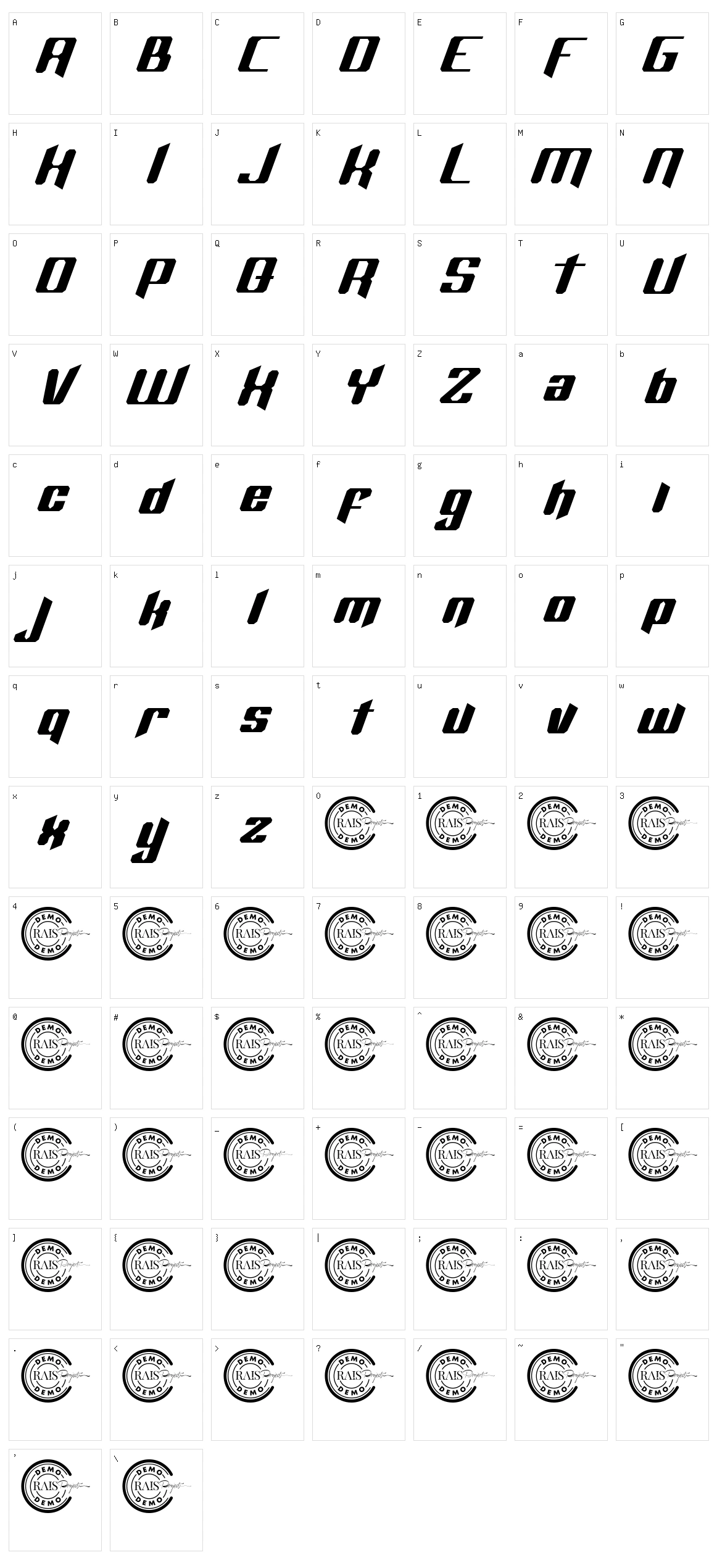 Overtake Character Set