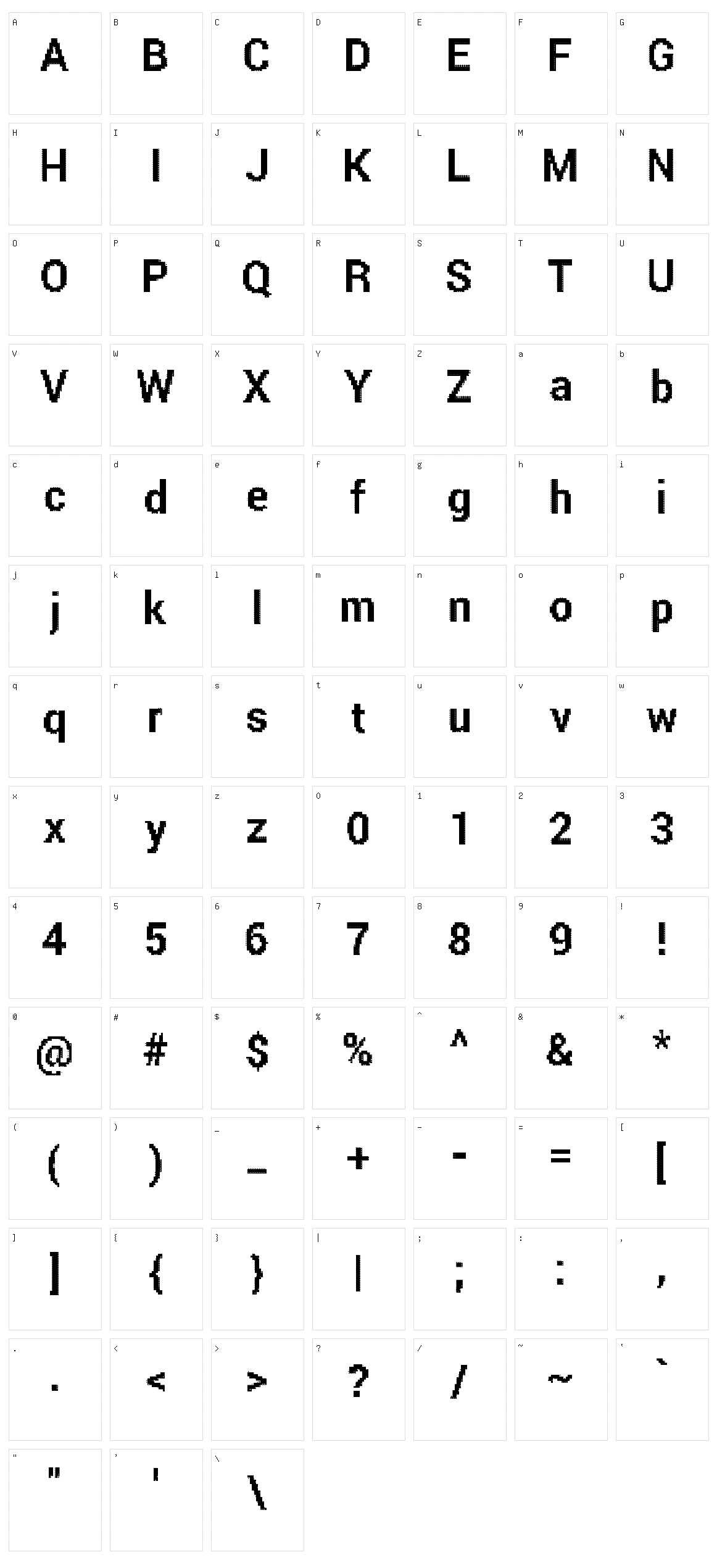 Parametric Glitch Character Set