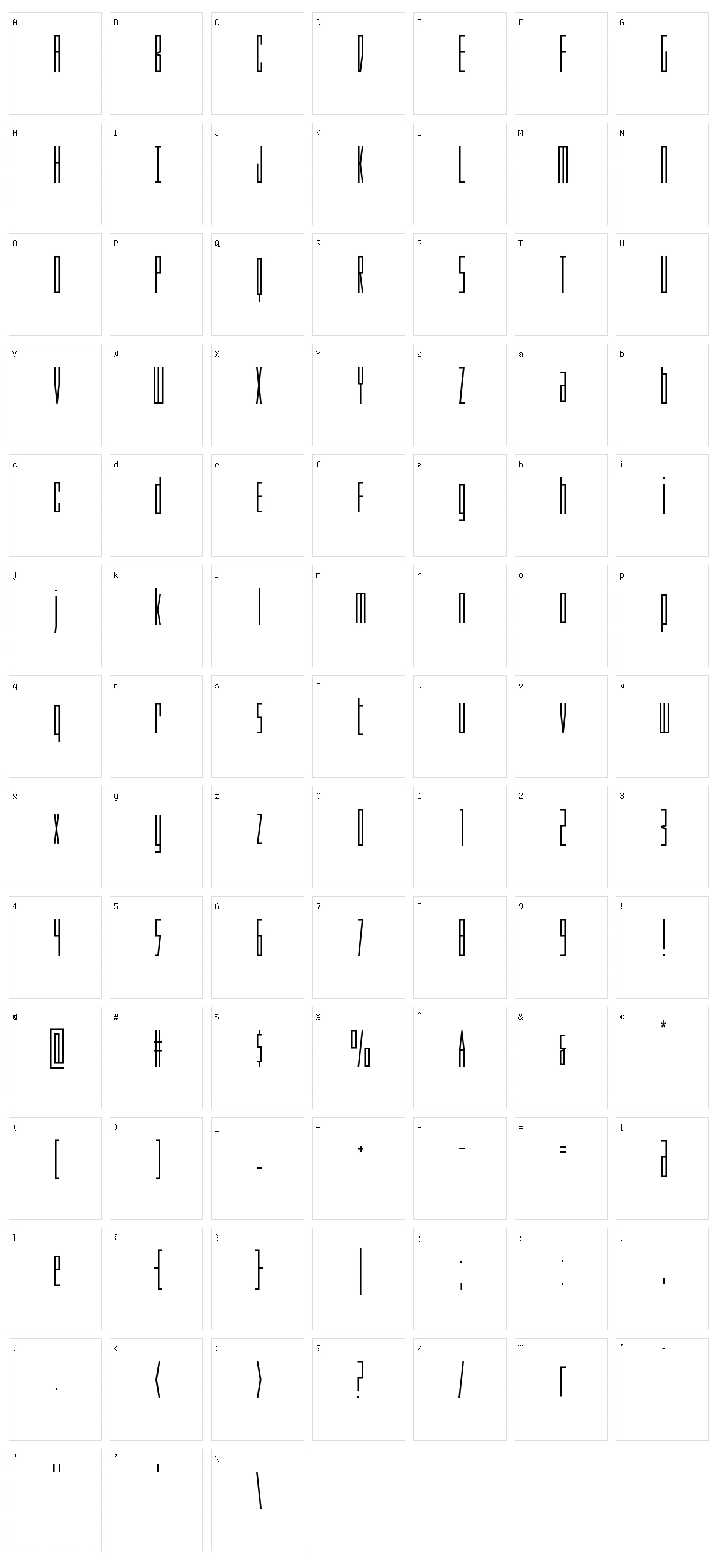Phantacon Character Set