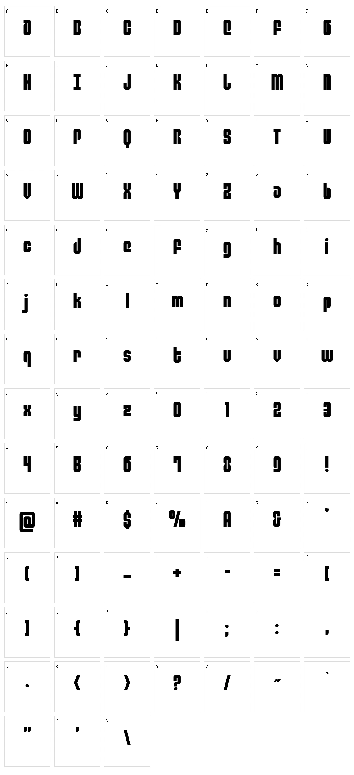 Philadelphia Character Set