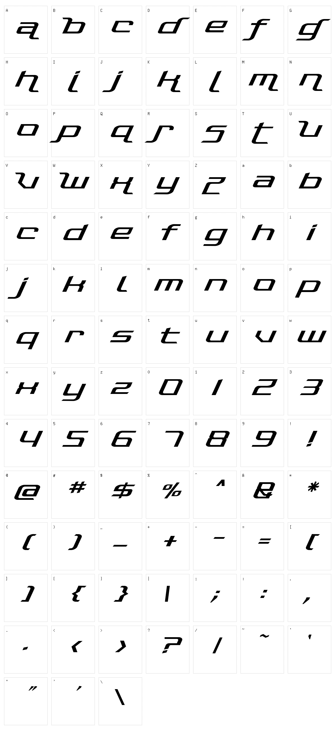 Photonica Character Set