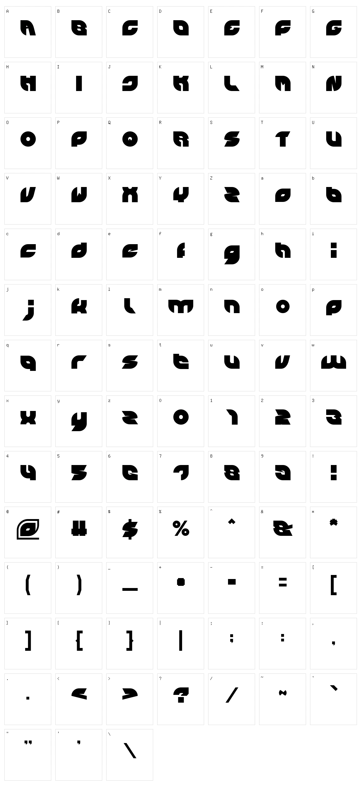 Picaae Character Set