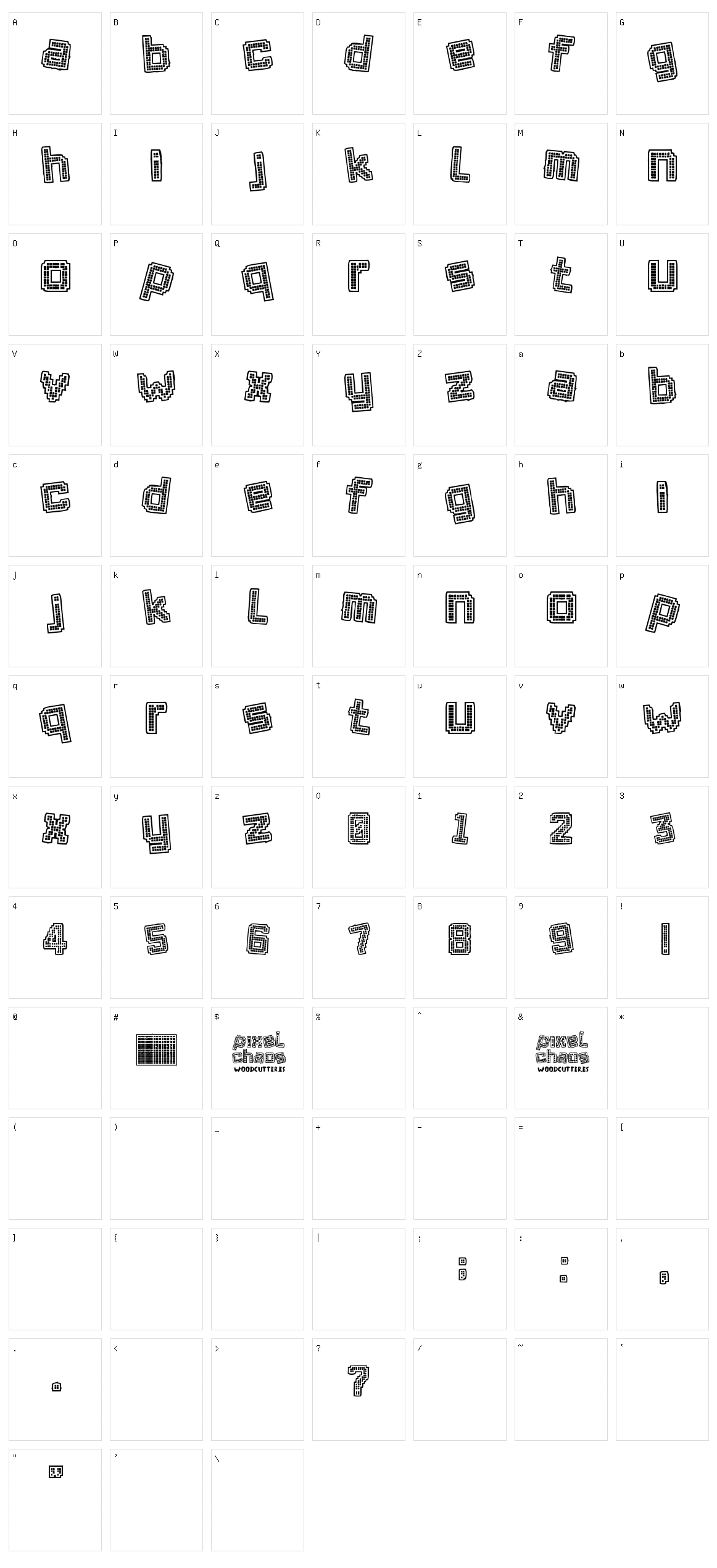 Pixel Chaos Character Set