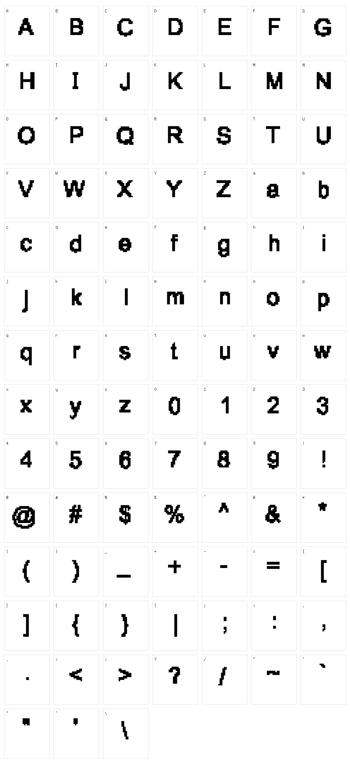 Pixel Grunge Character Set