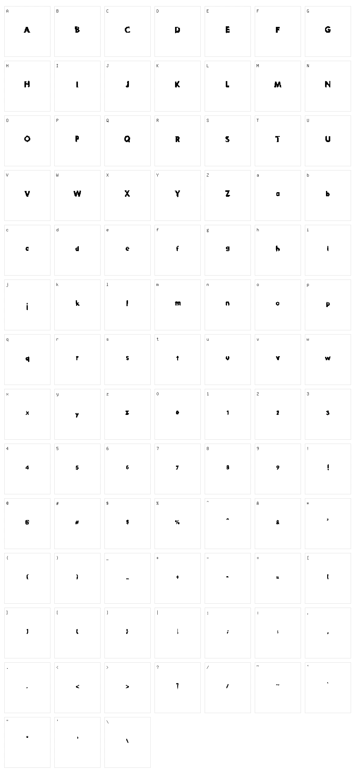 Pixel Noise Character Set