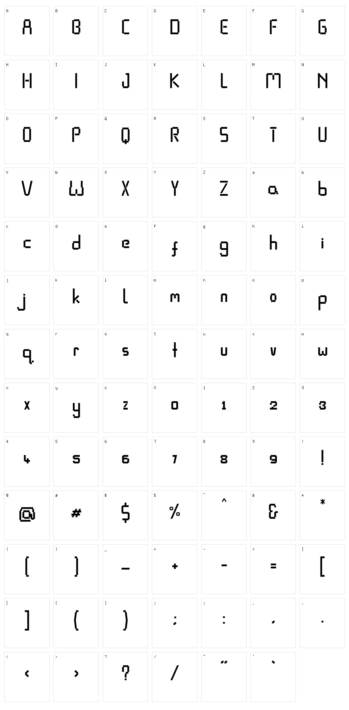 Pixel Rand Character Set