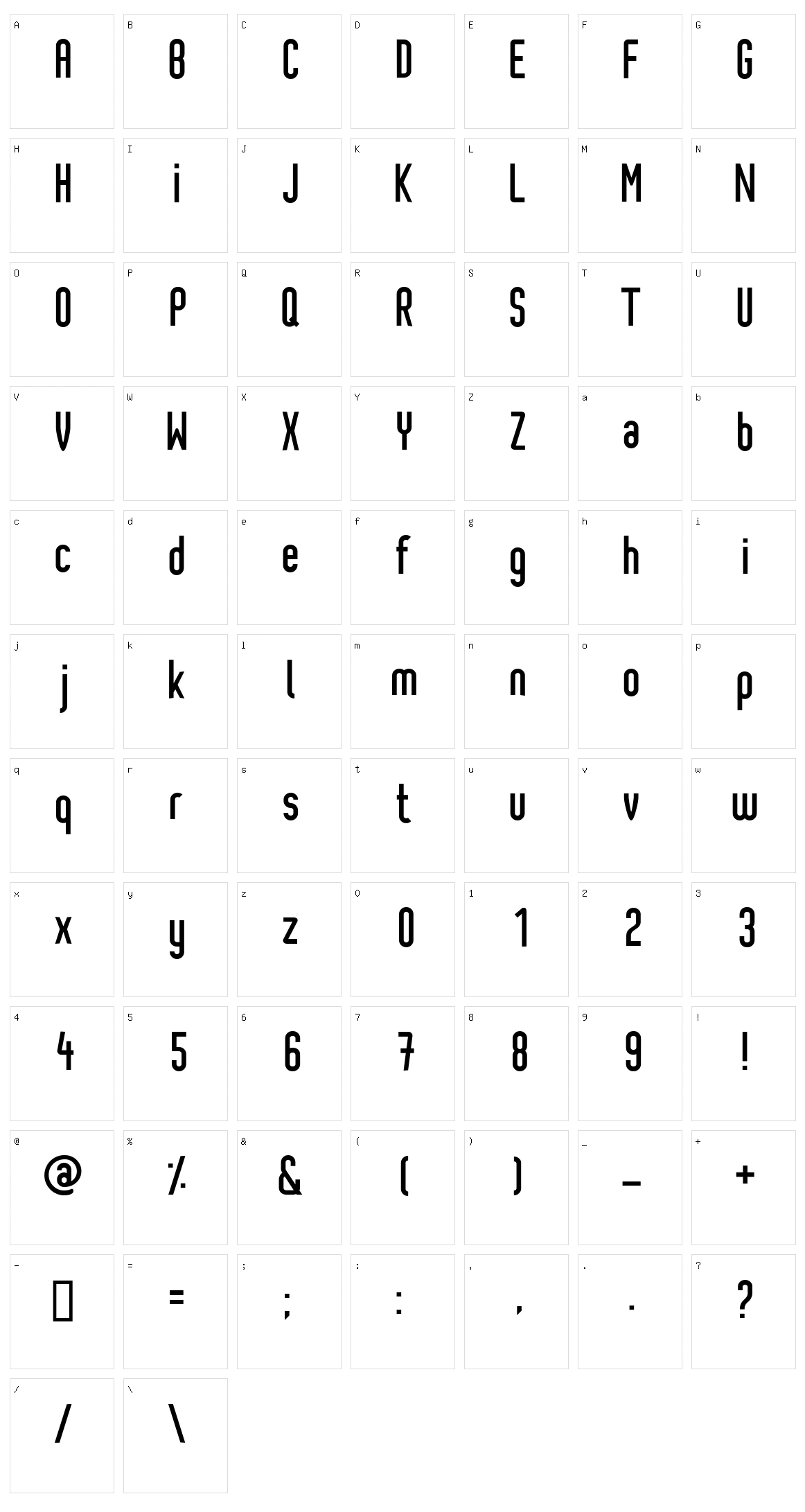 Pixochrome Character Set