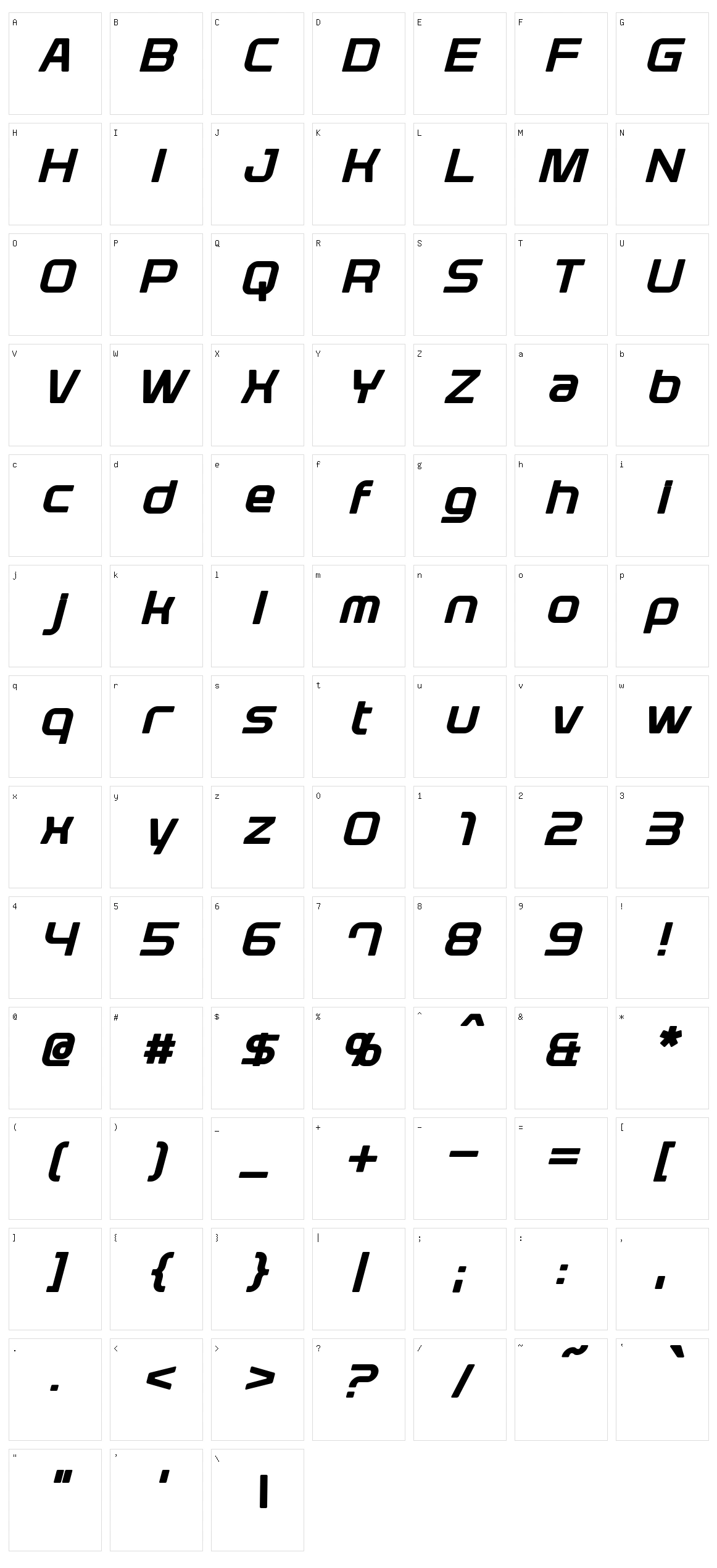 Plavsky Character Set