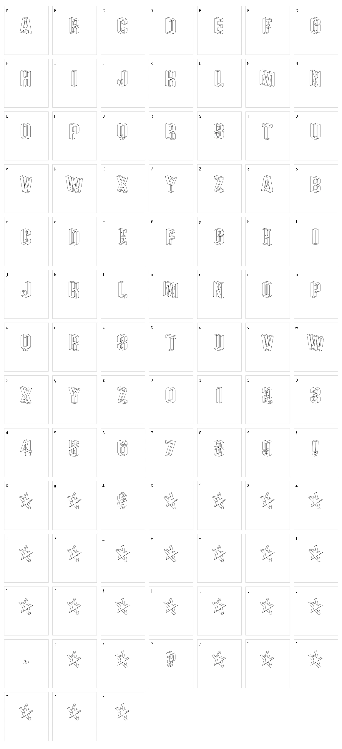 Plexifont BV Character Set