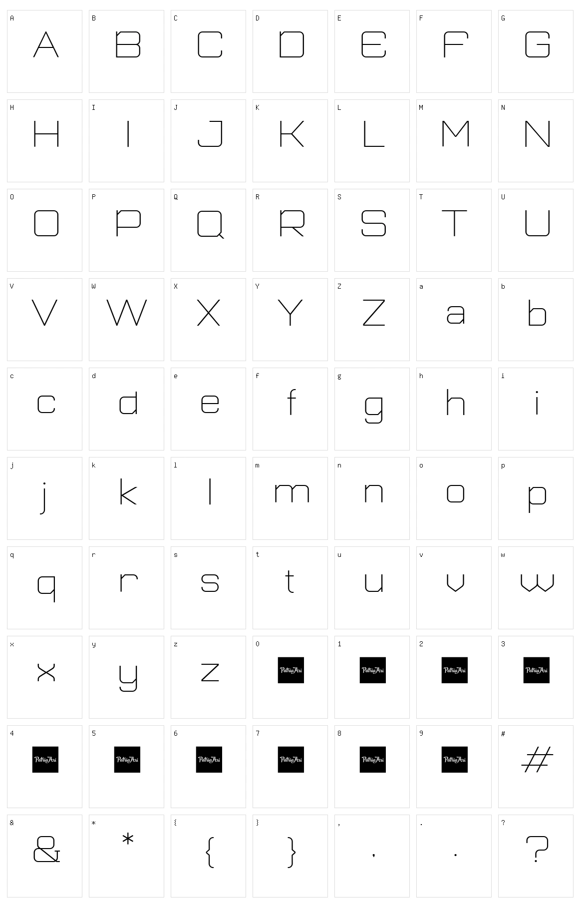 Plutonian Character Set