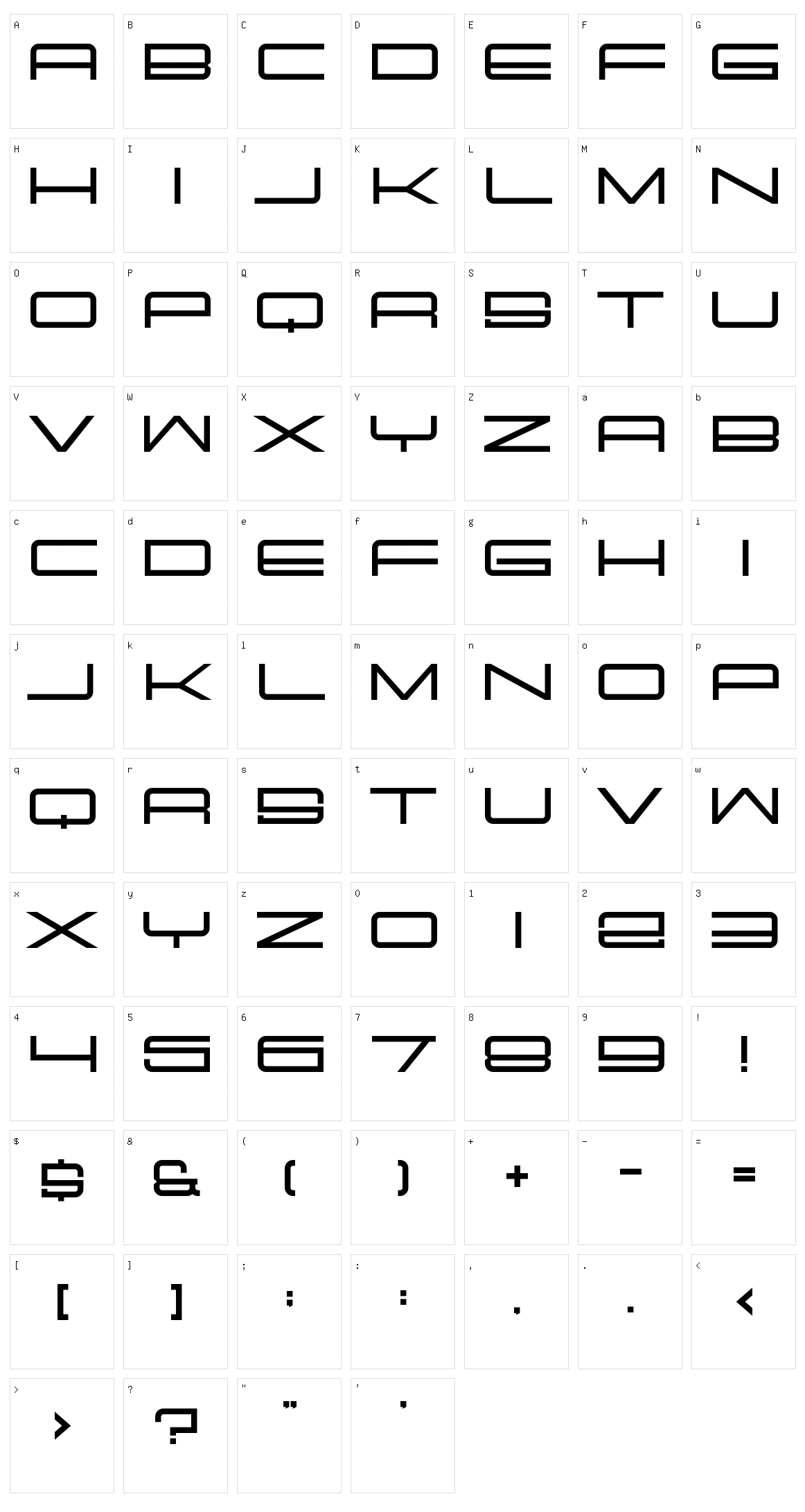 Porqge Character Set