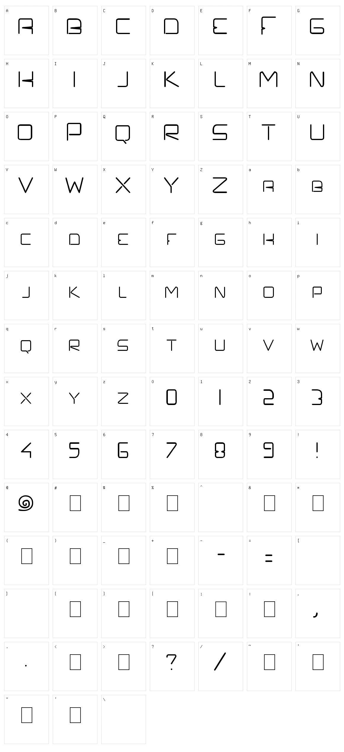 Prefelectrique Character Set