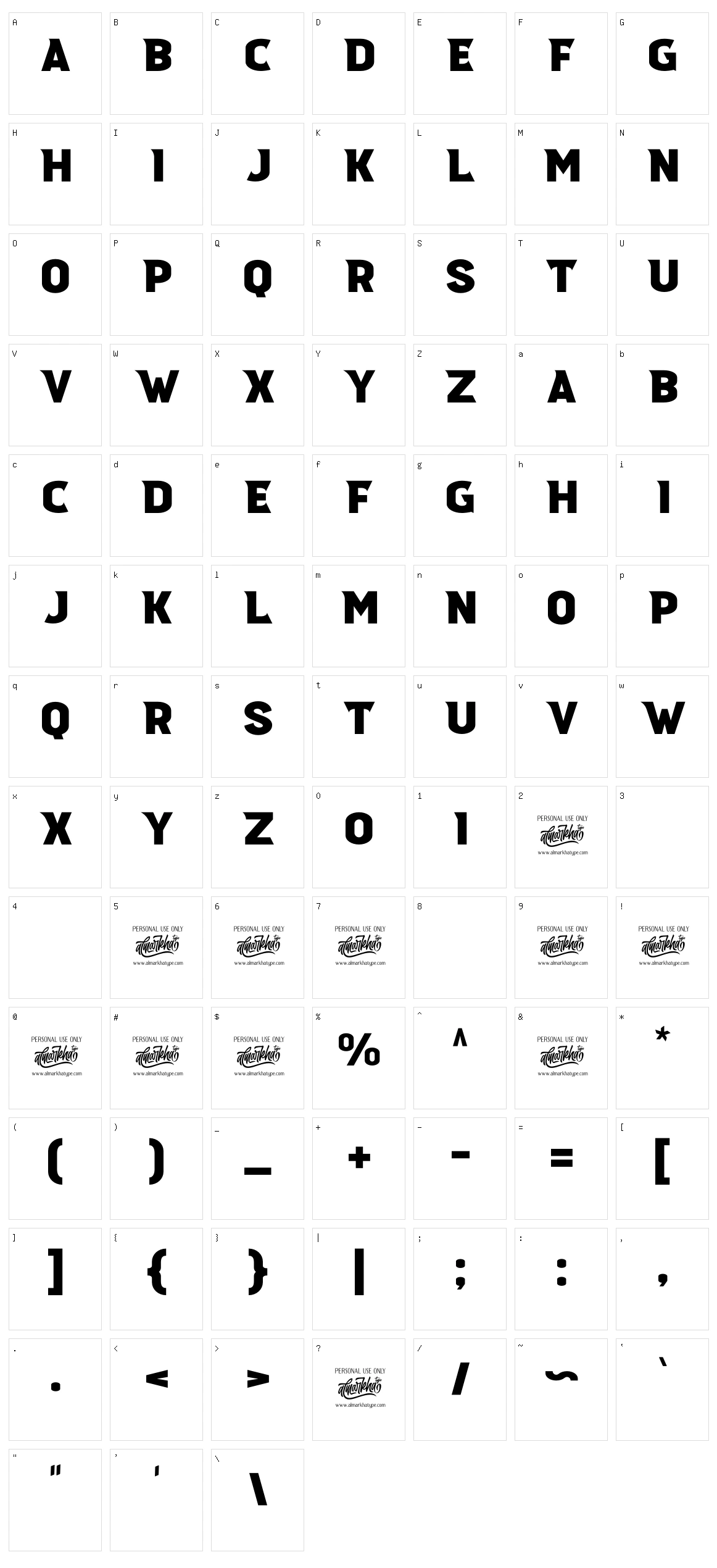 Pronave Character Set