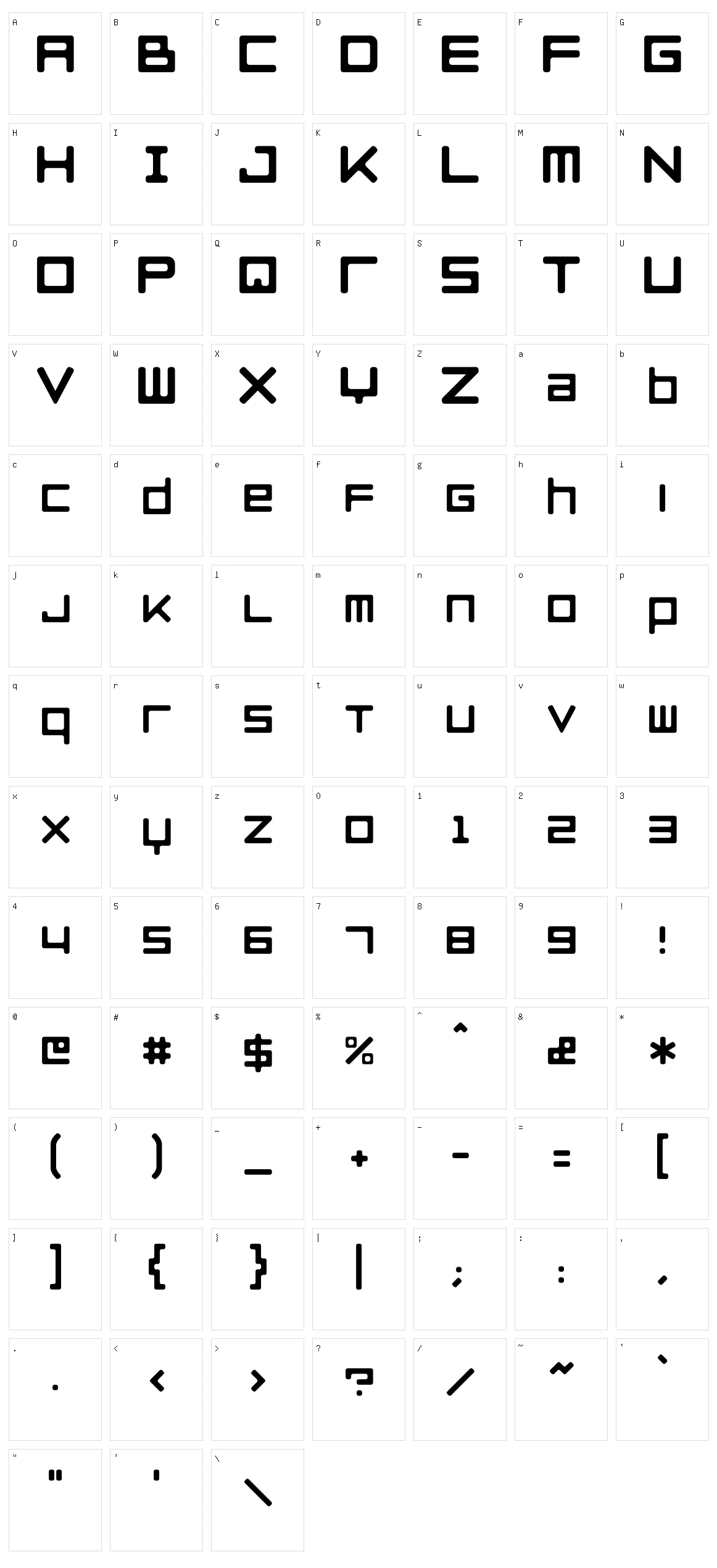 Razer Blackwidow Character Set