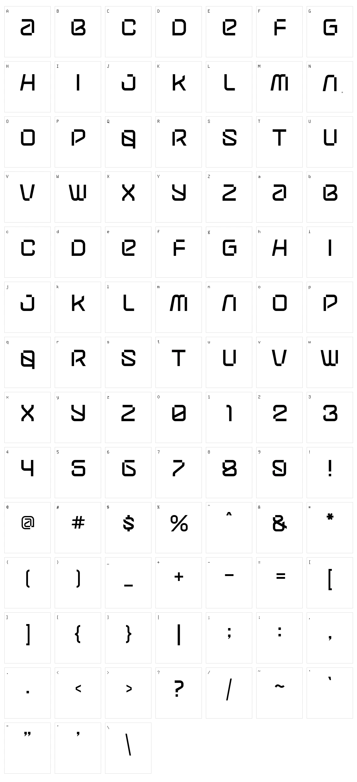 Reiswar Character Set