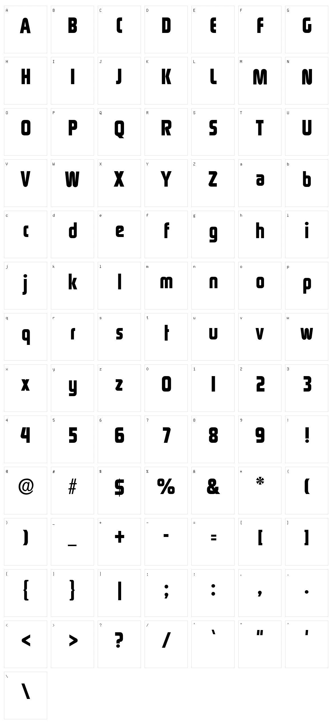 Rinehart Character Set