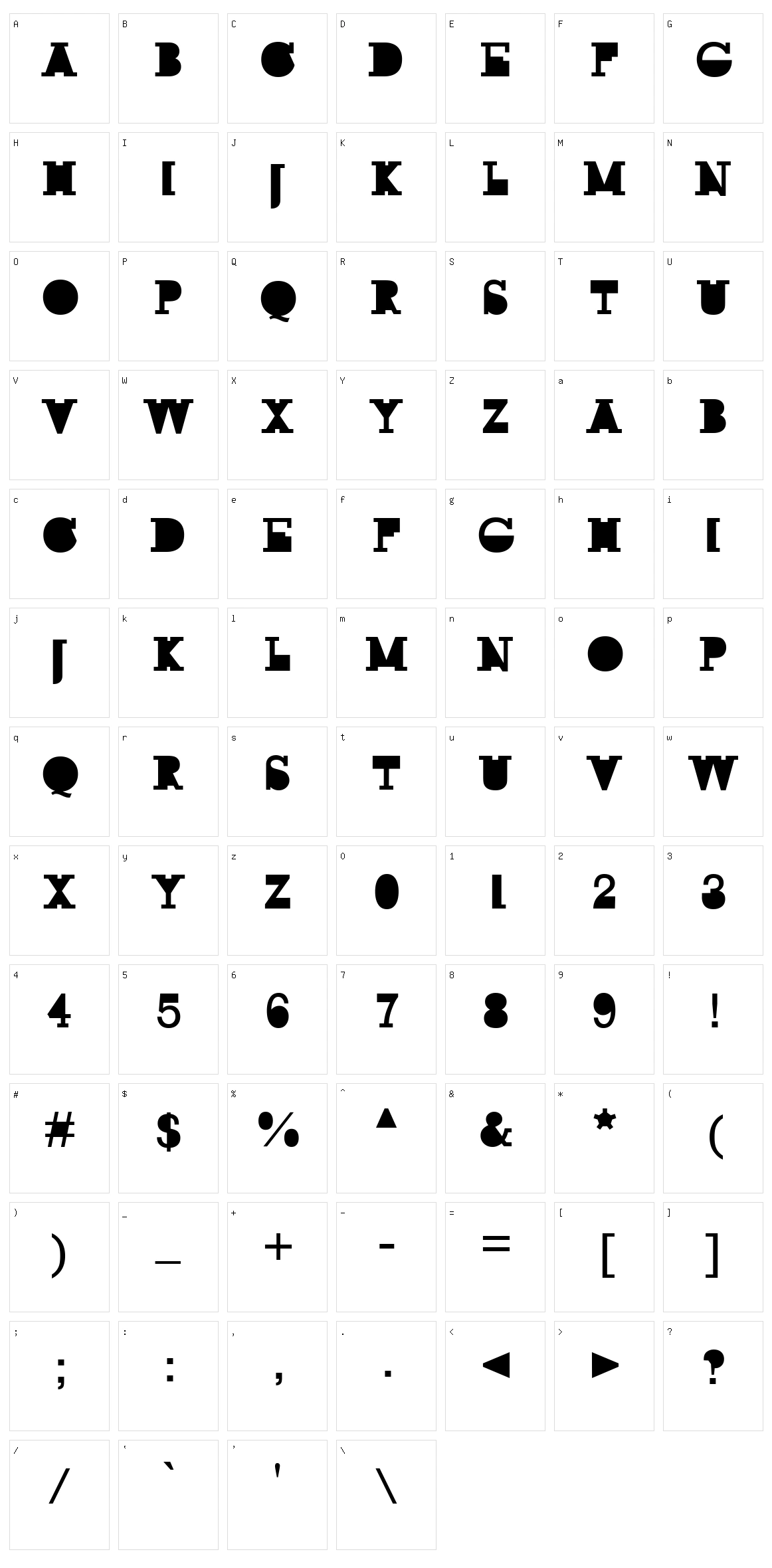 Rock Modus Character Set