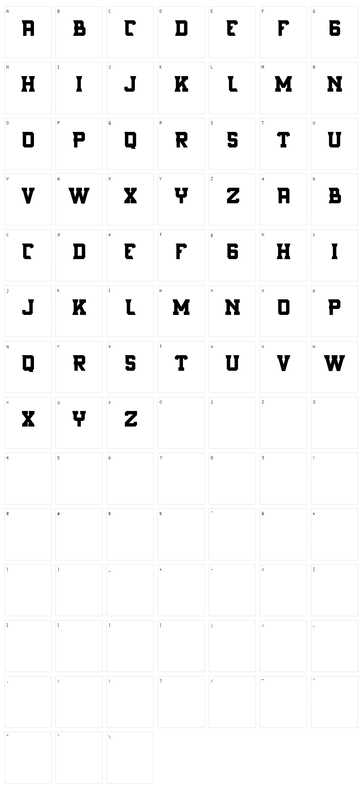 Rostter Boot Character Set