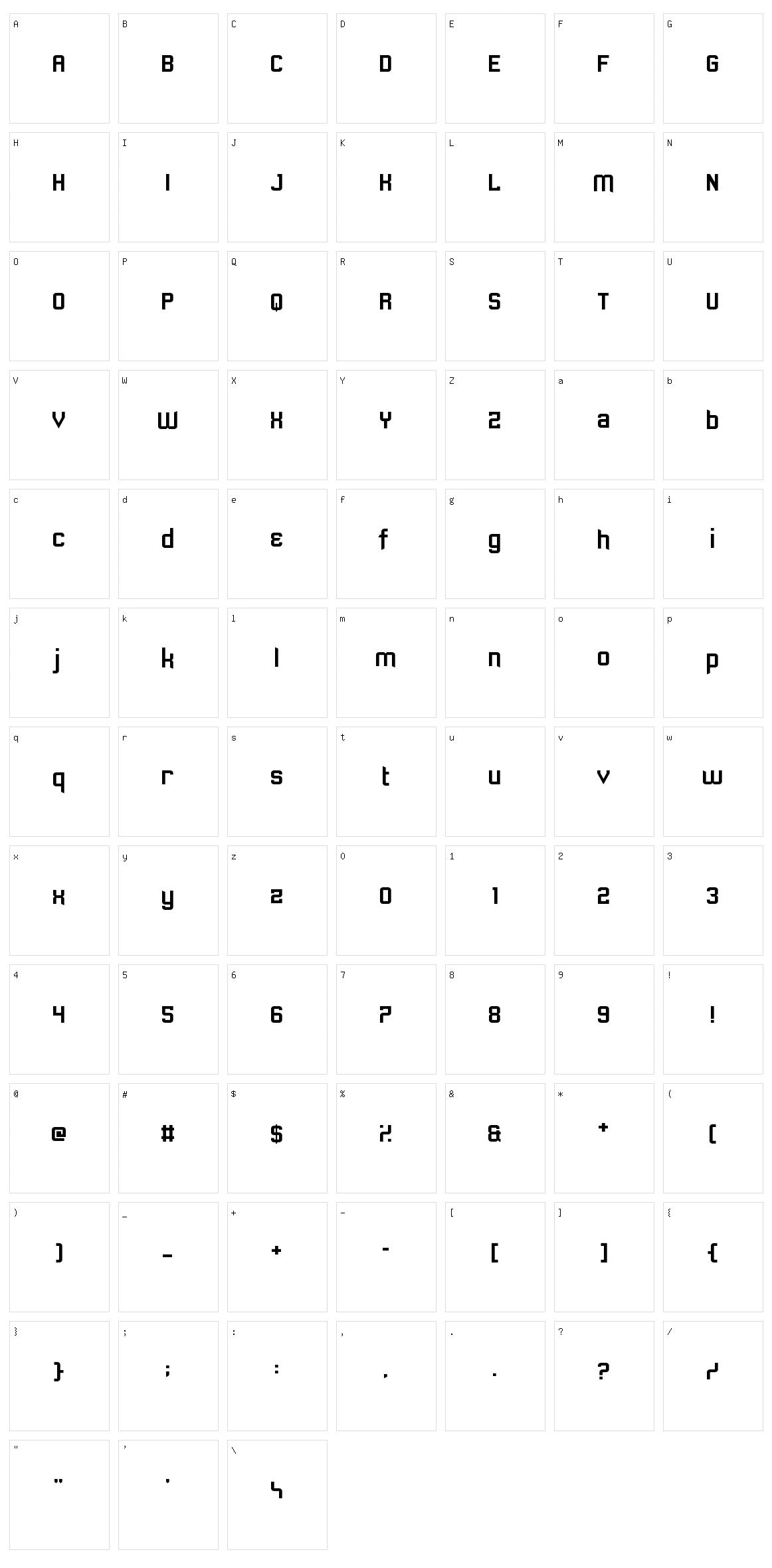 Sawchain Character Set
