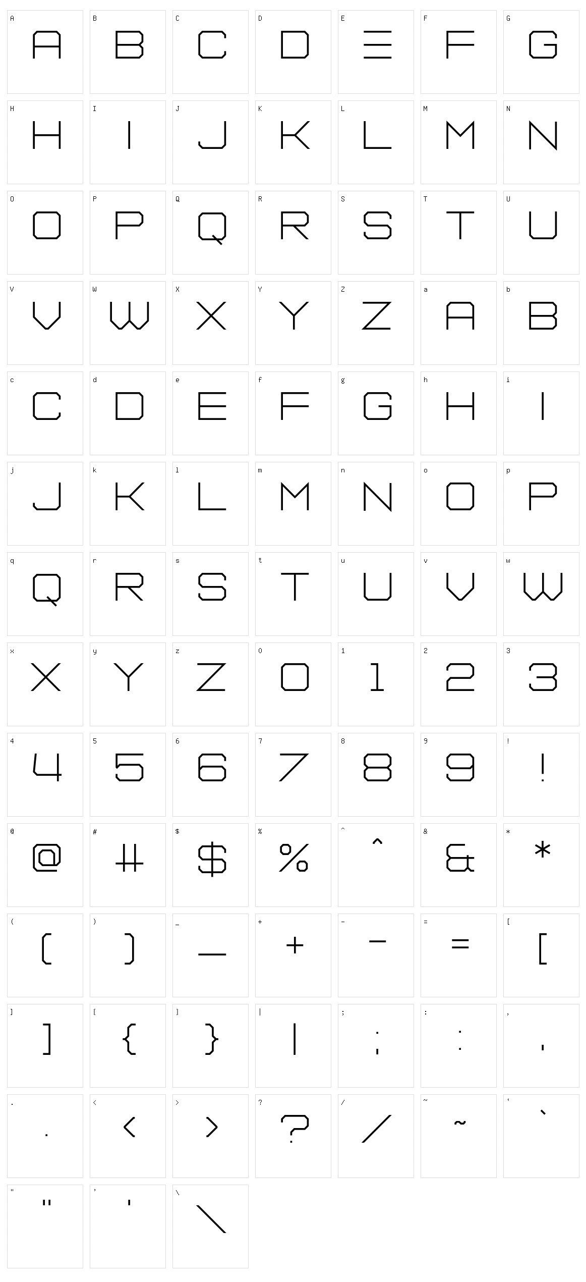 Sector Seven Character Set