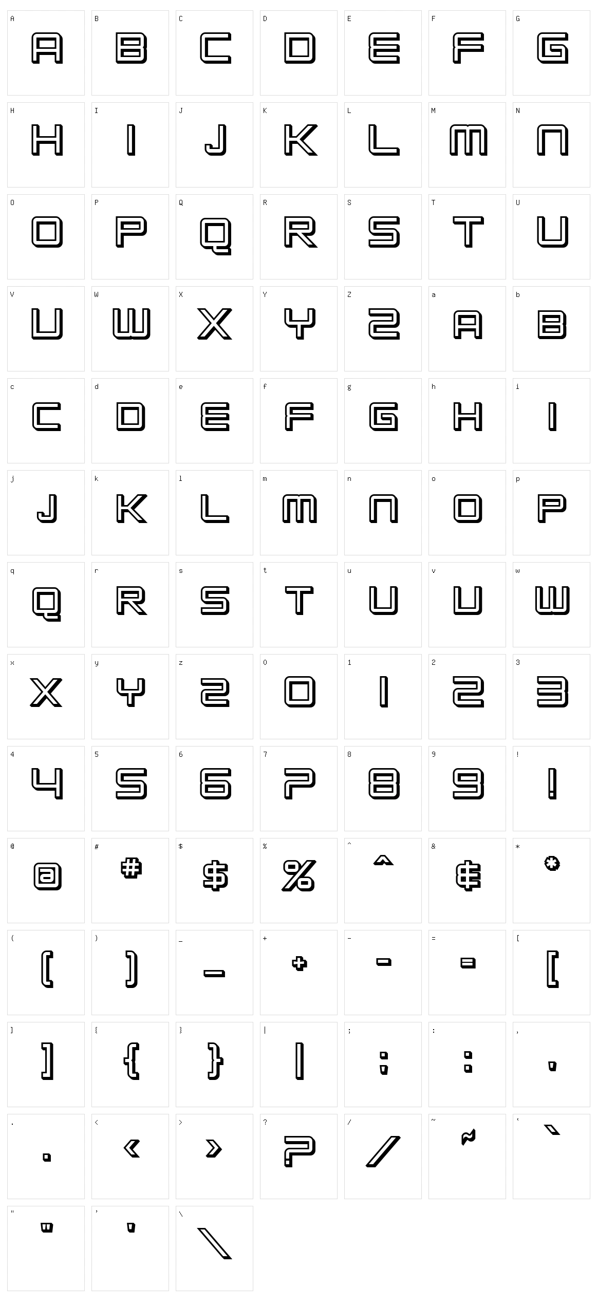 SF Chromium 24 Character Set