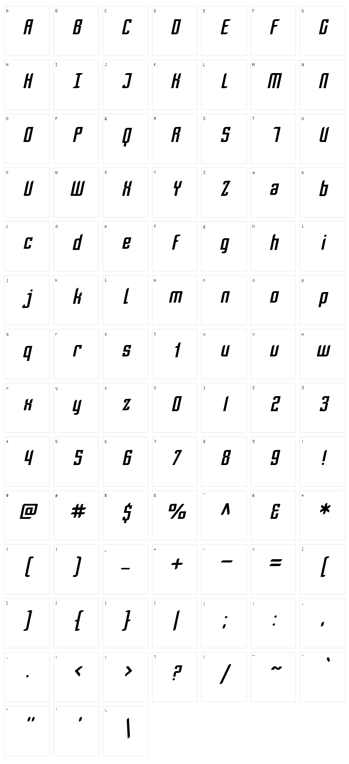 SF Piezolectric Character Set