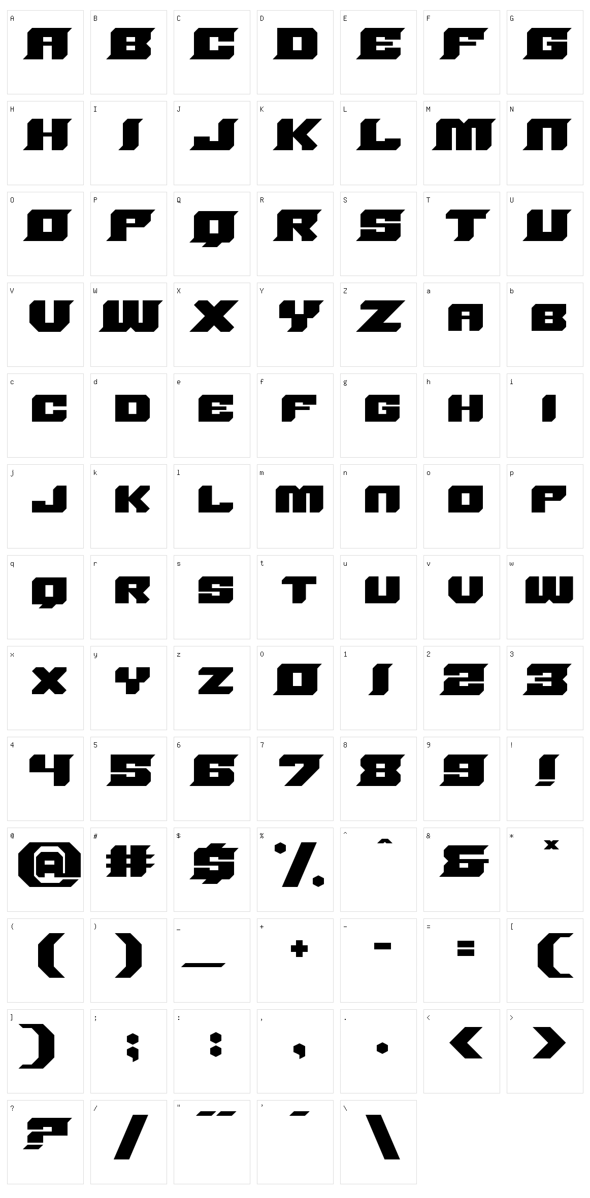 SharpCore Character Set