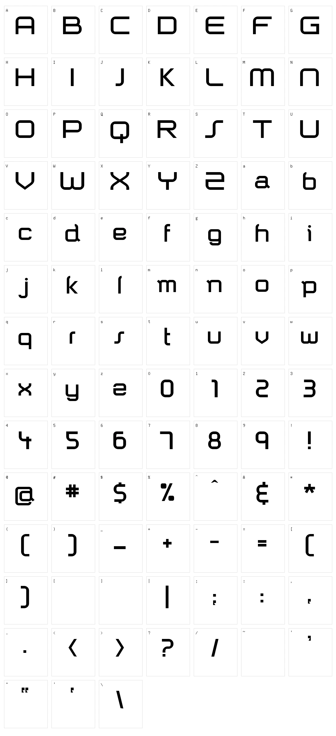Shazbot Character Set