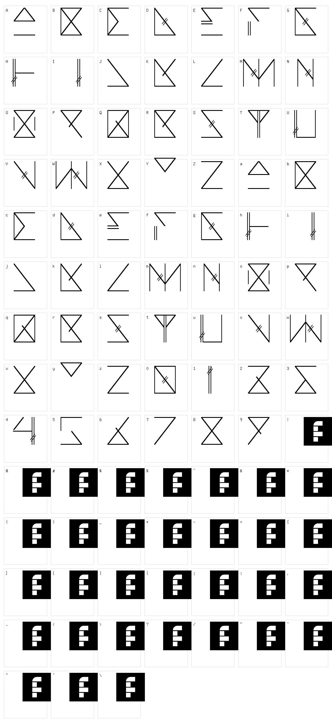 Skramline Character Set