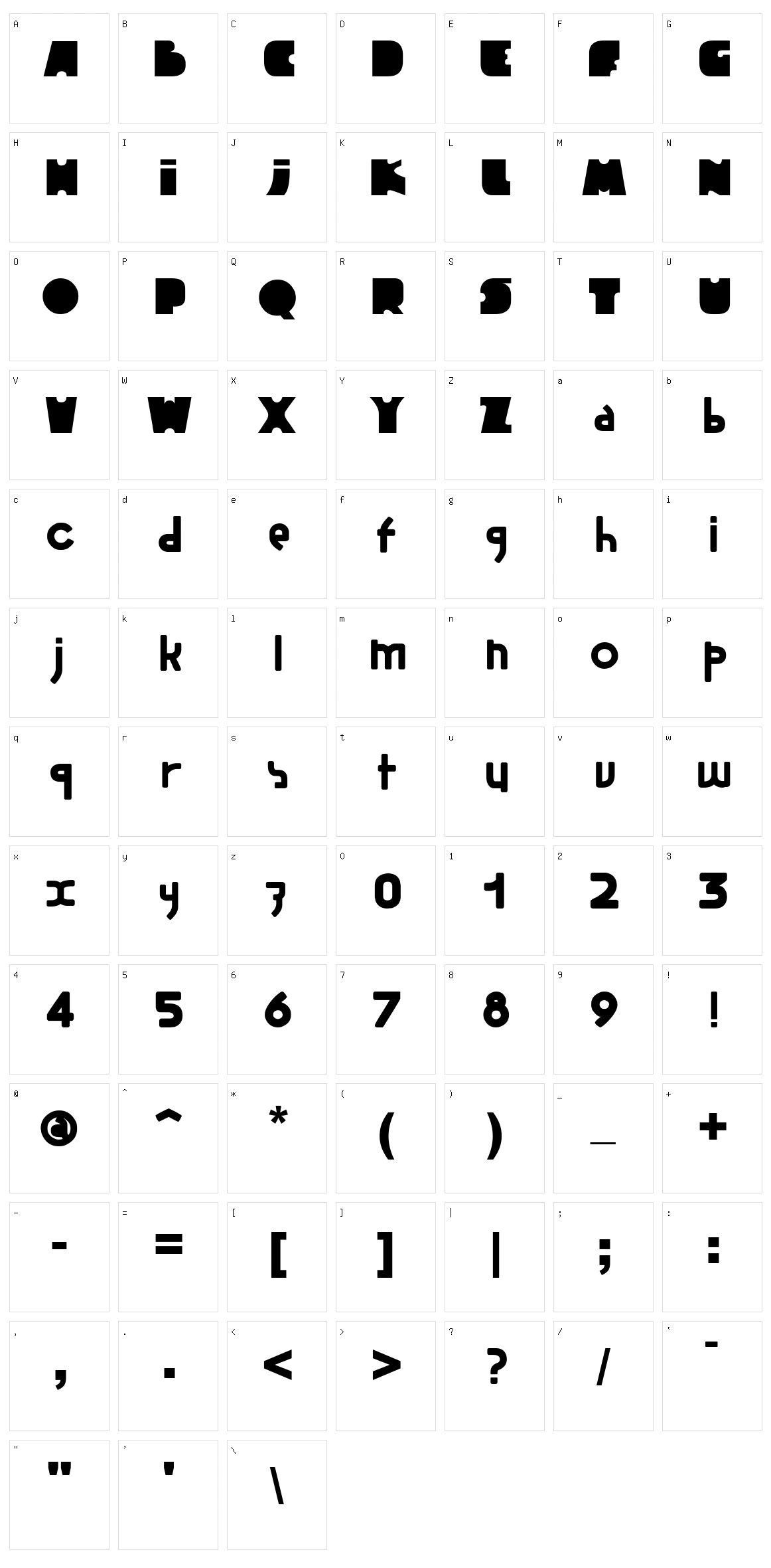 Skull Font 00 Character Set