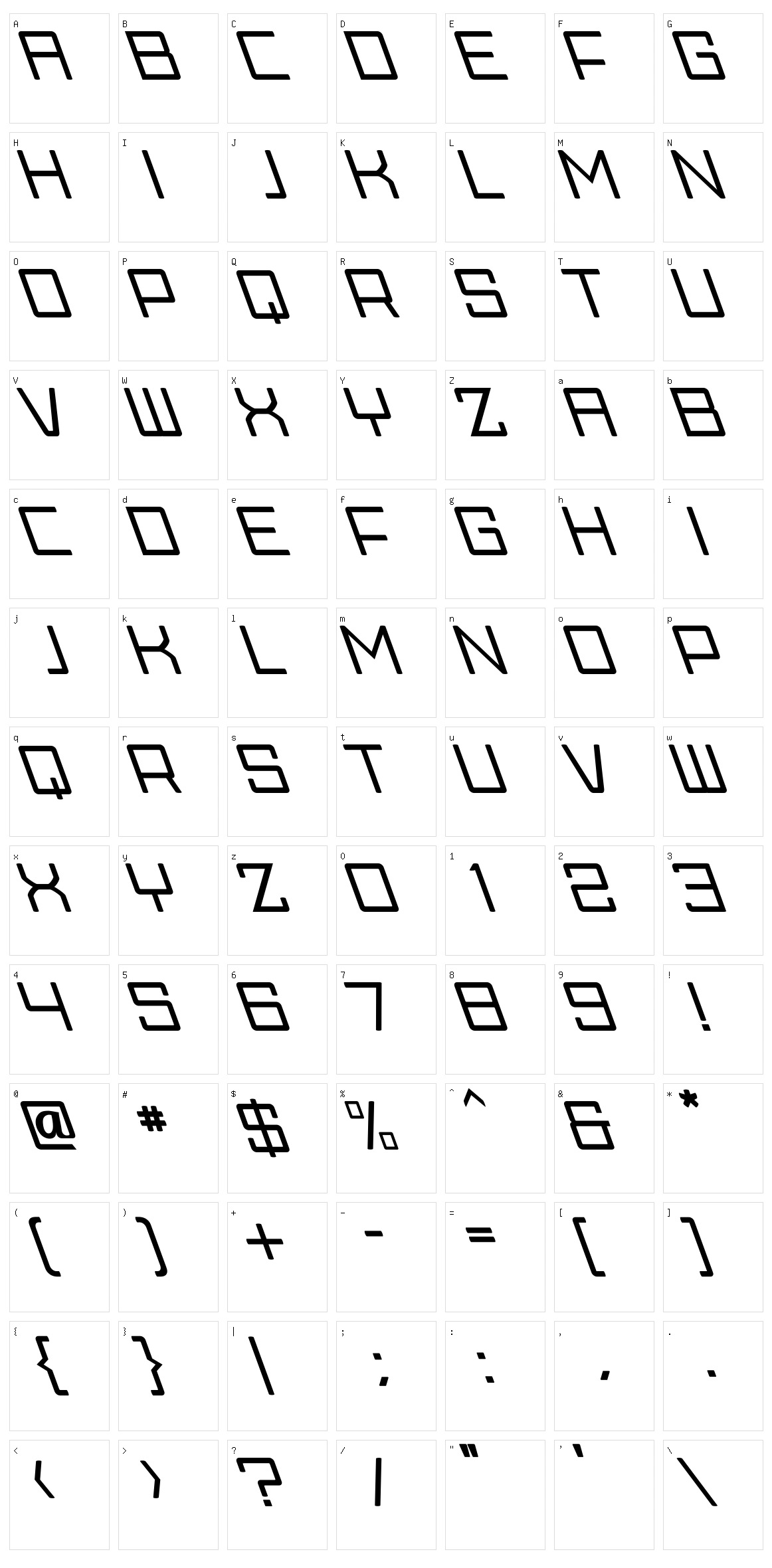 Skylark Character Set