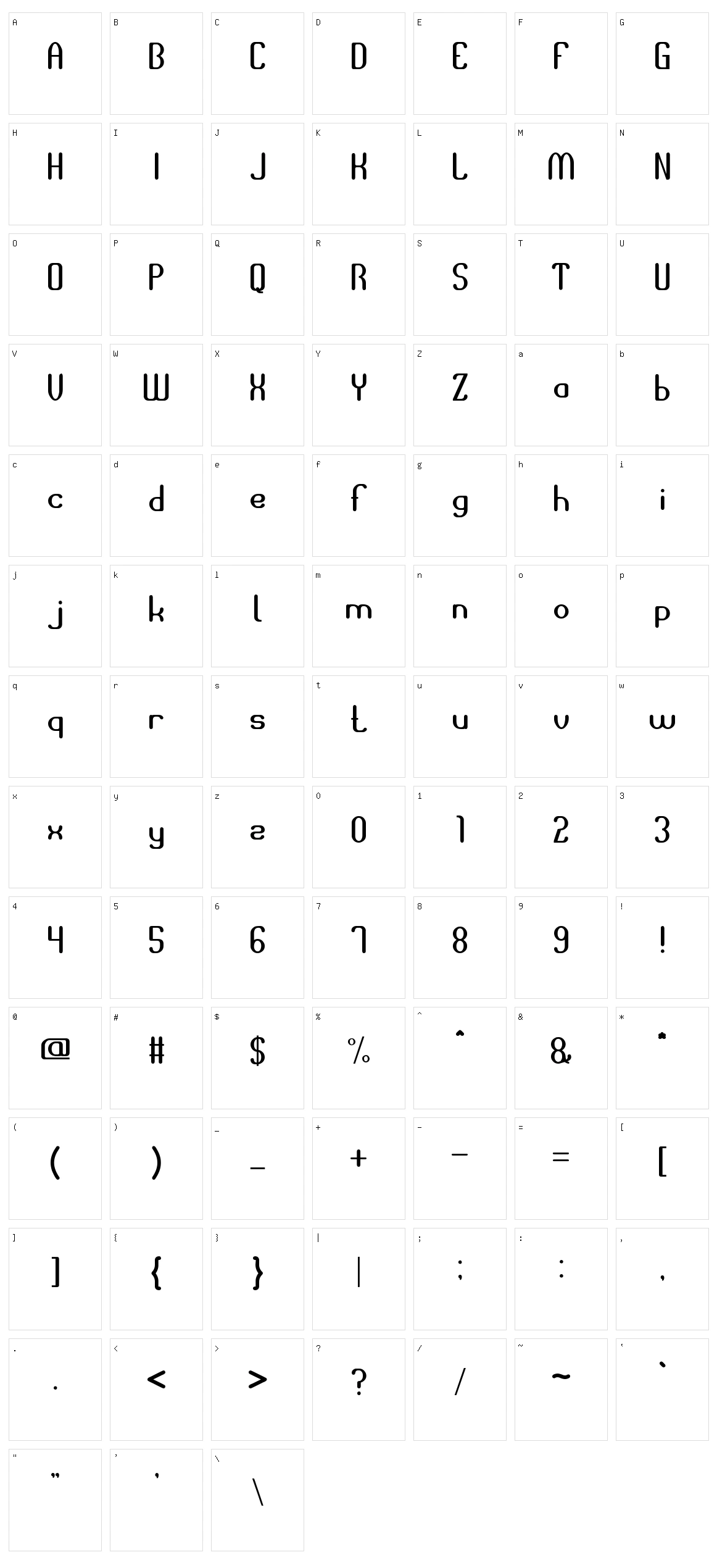 Space of Time Character Set