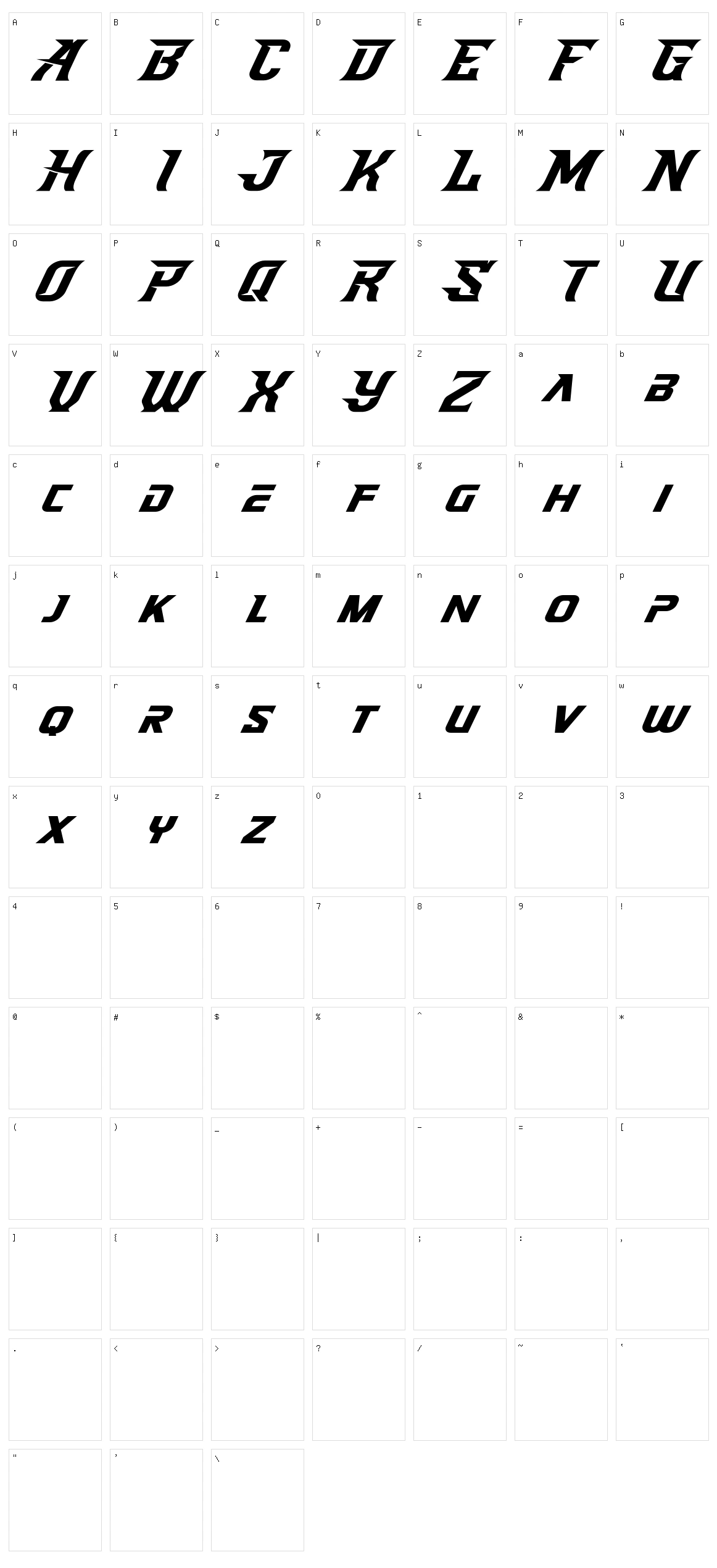 Speed Beast Character Set