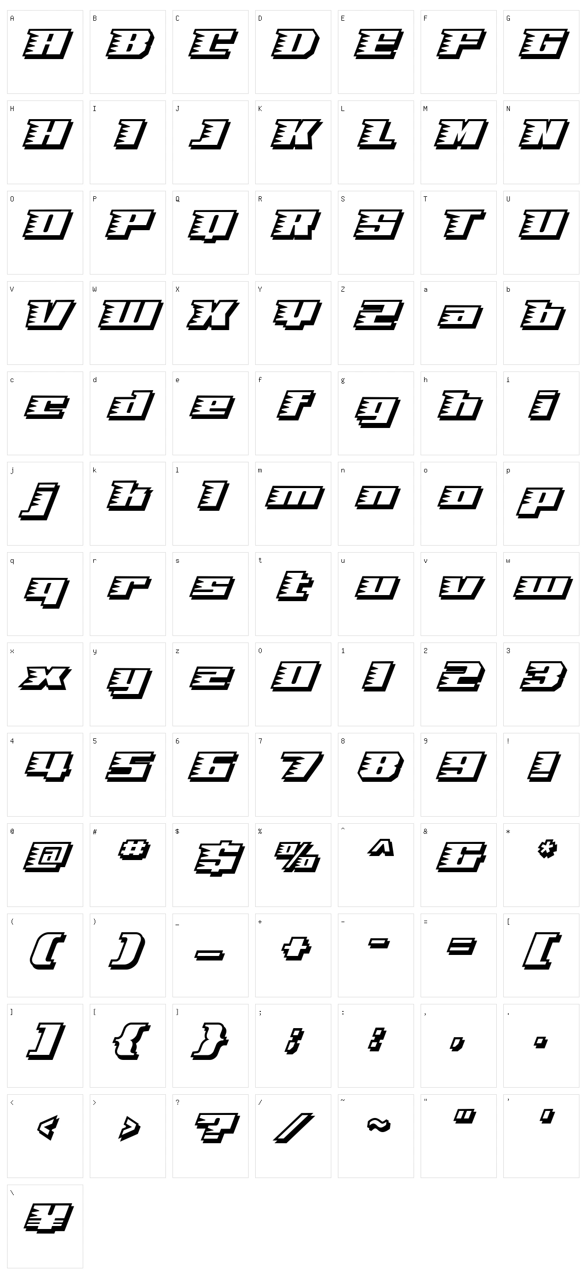 Speed Solid Character Set