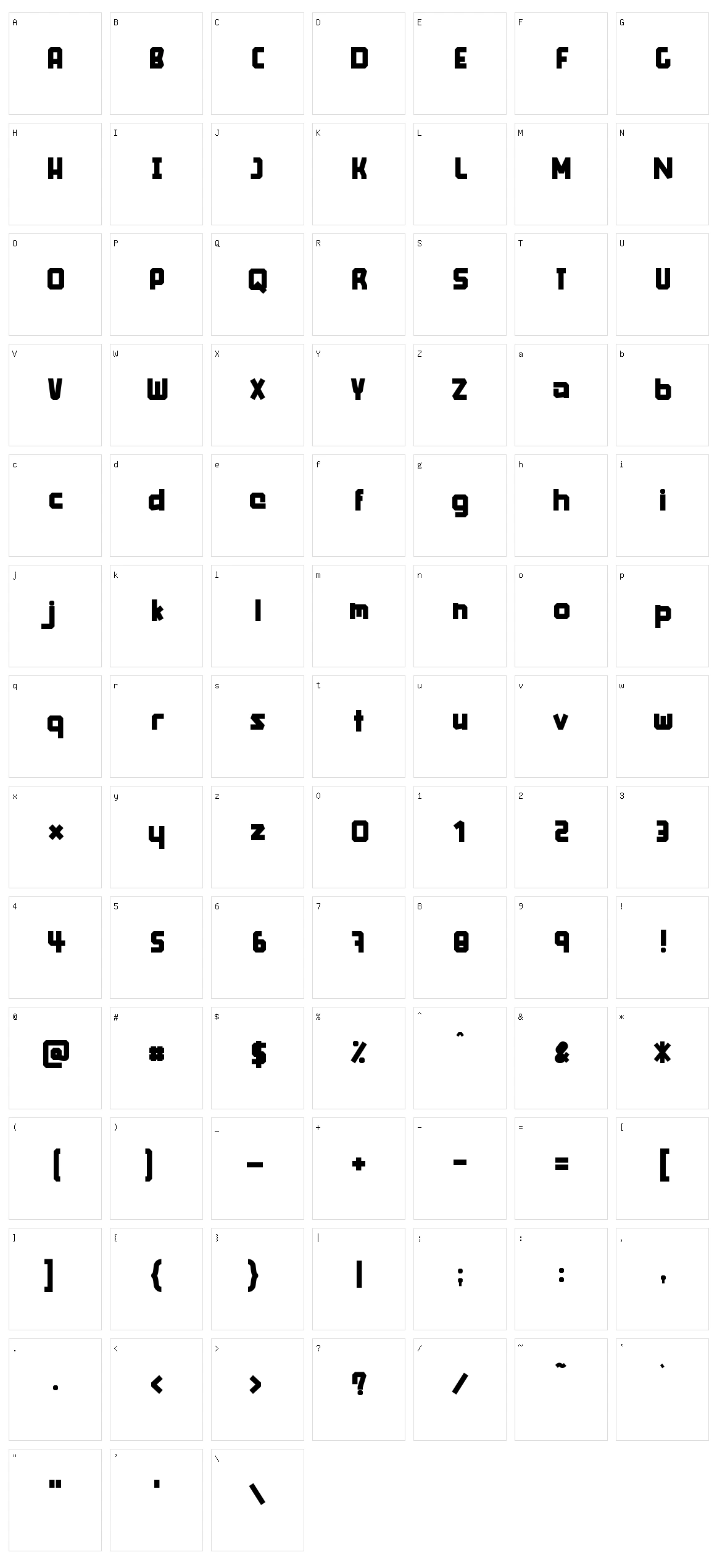 Squanch Character Set