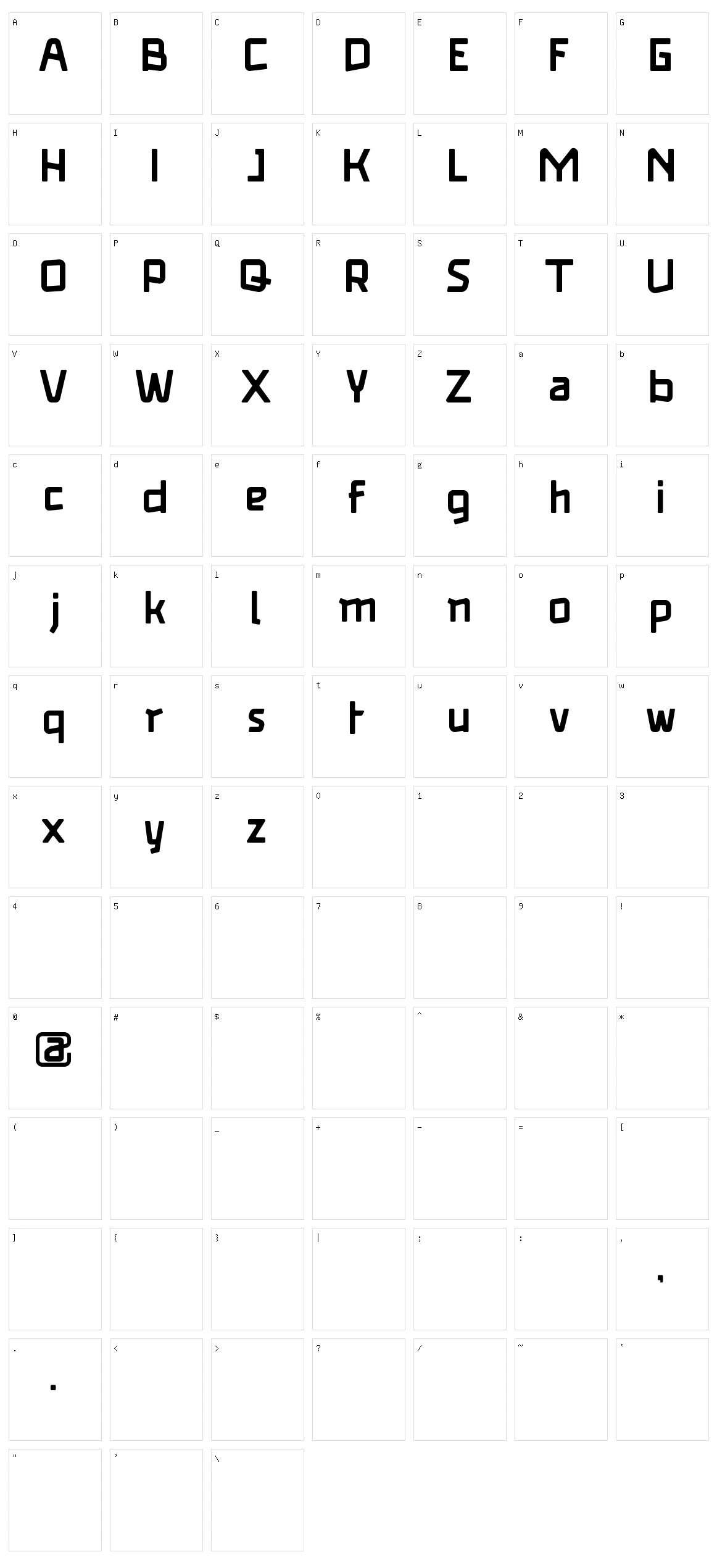 Square Character Set