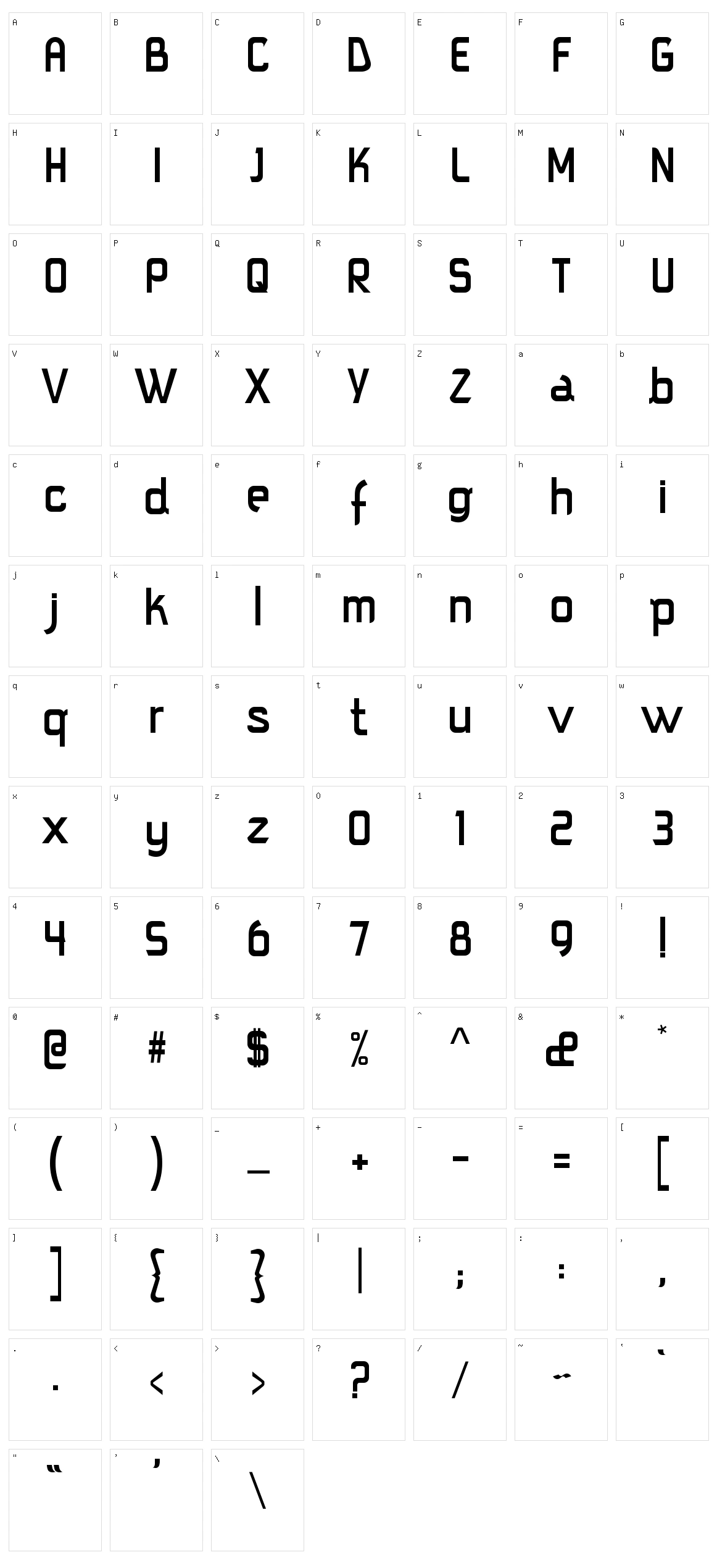 Square iMM Character Set