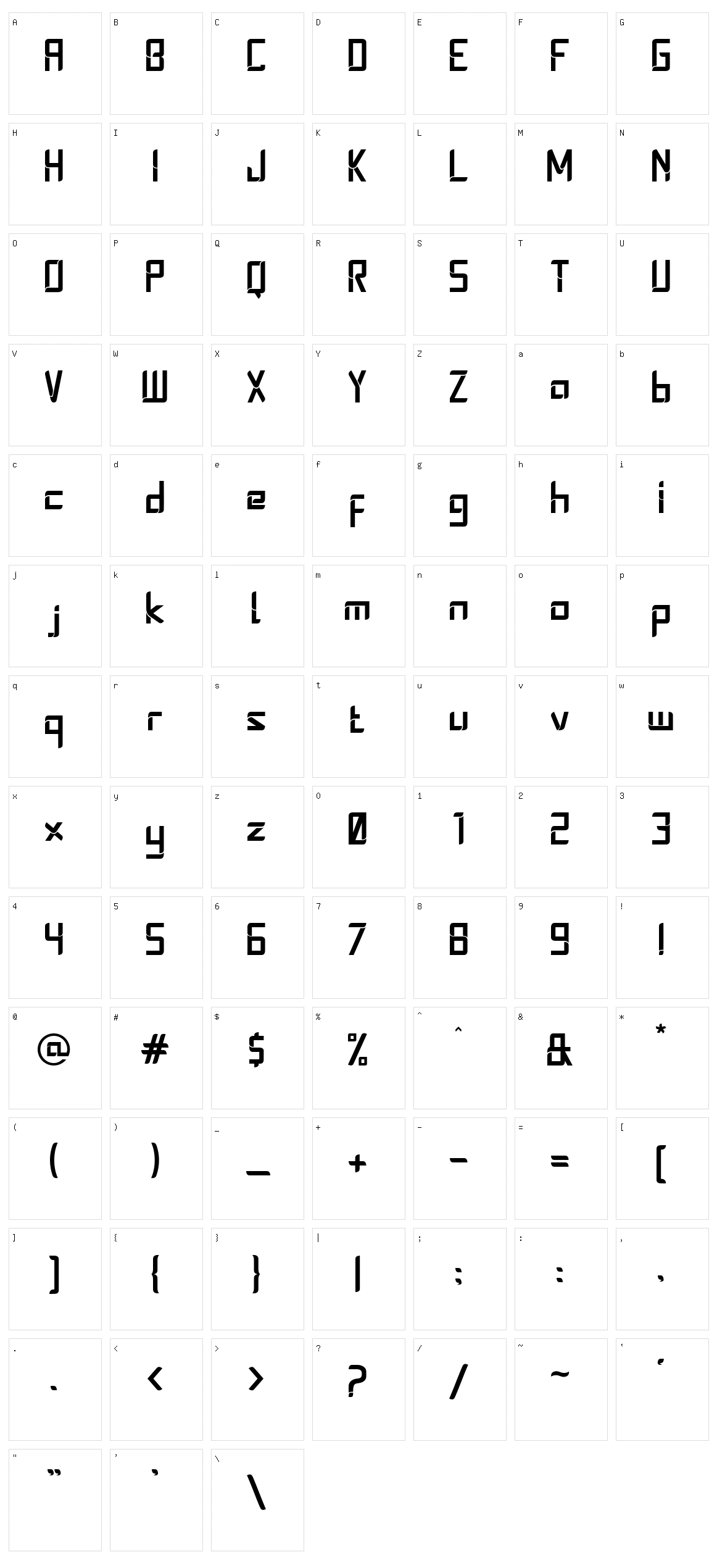 Stereoz Character Set