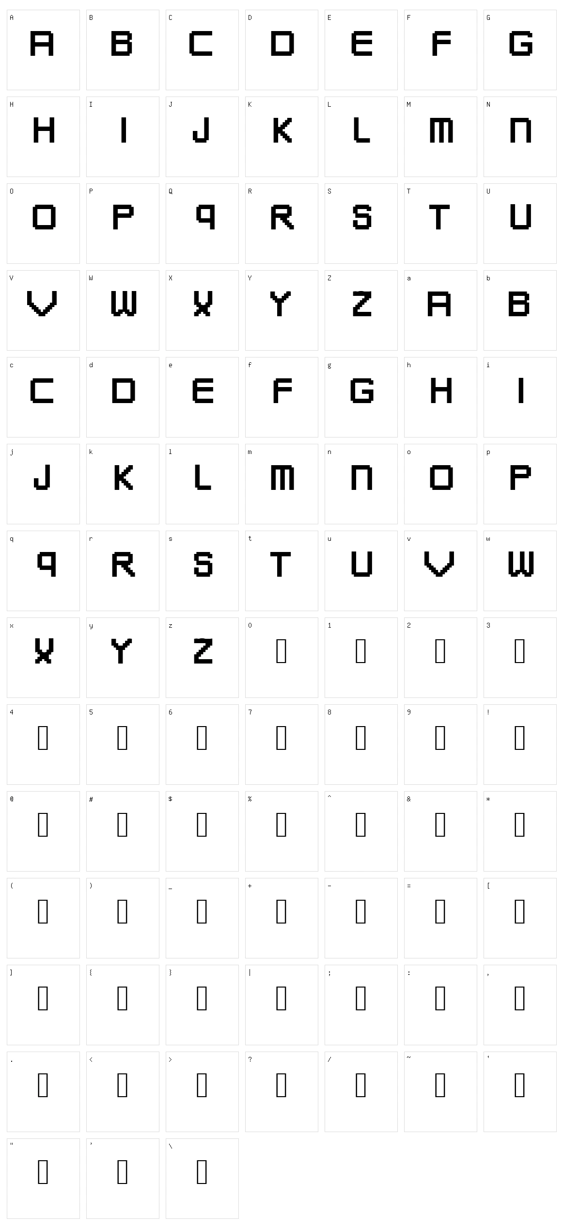 Techno Character Set