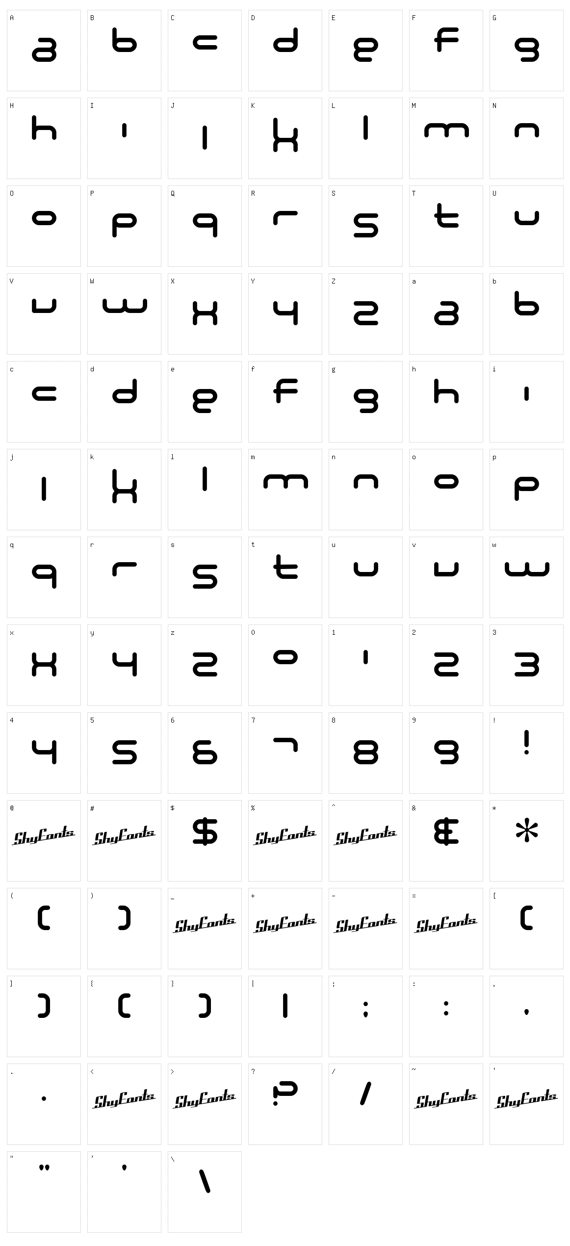 Technodelight Character Set