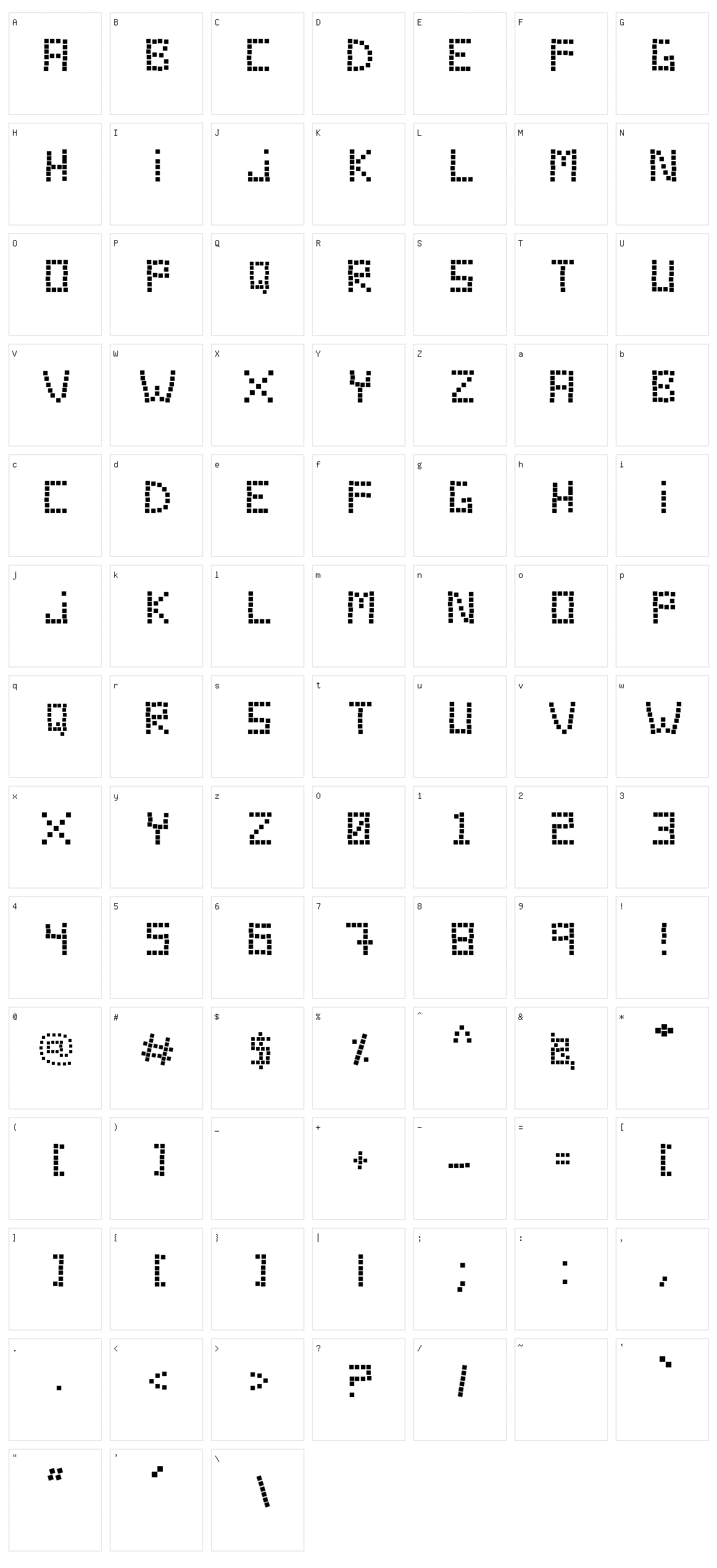 Tecno Chaos Character Set